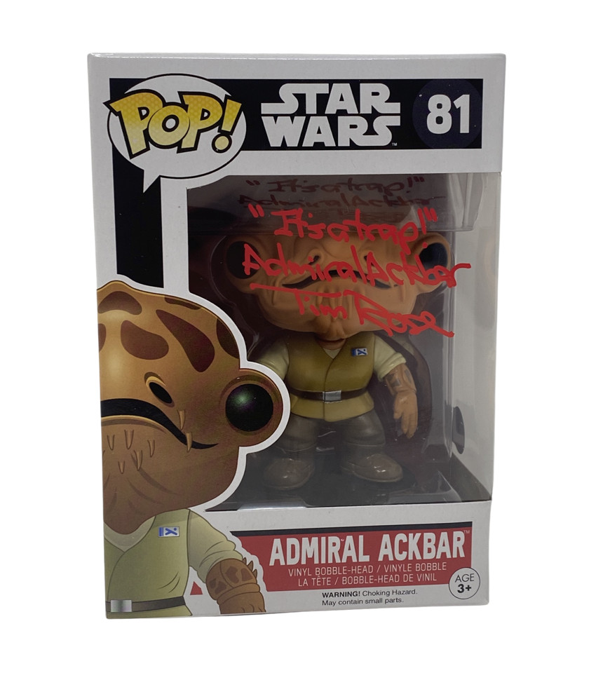 TIM ROSE SIGNED ADMIRAL ACKBAR FUNKO POP STAR WARS IT’S A TRAP BECKETT COA COLLECTIBLE MEMORABILIA