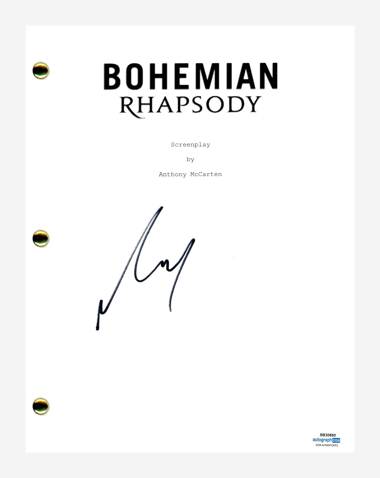 Ben Hardy Signed Autographed Bohemian Rhapsody Movie Script Screenplay ACOA COA
