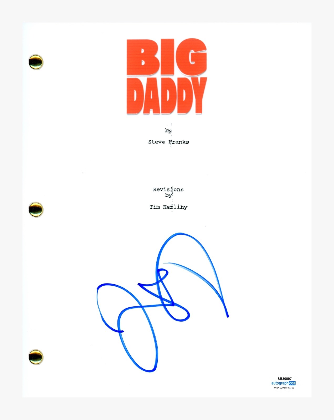 Jon Stewart Signed Autographed Big Daddy Movie Script Full Screenplay ACOA COA