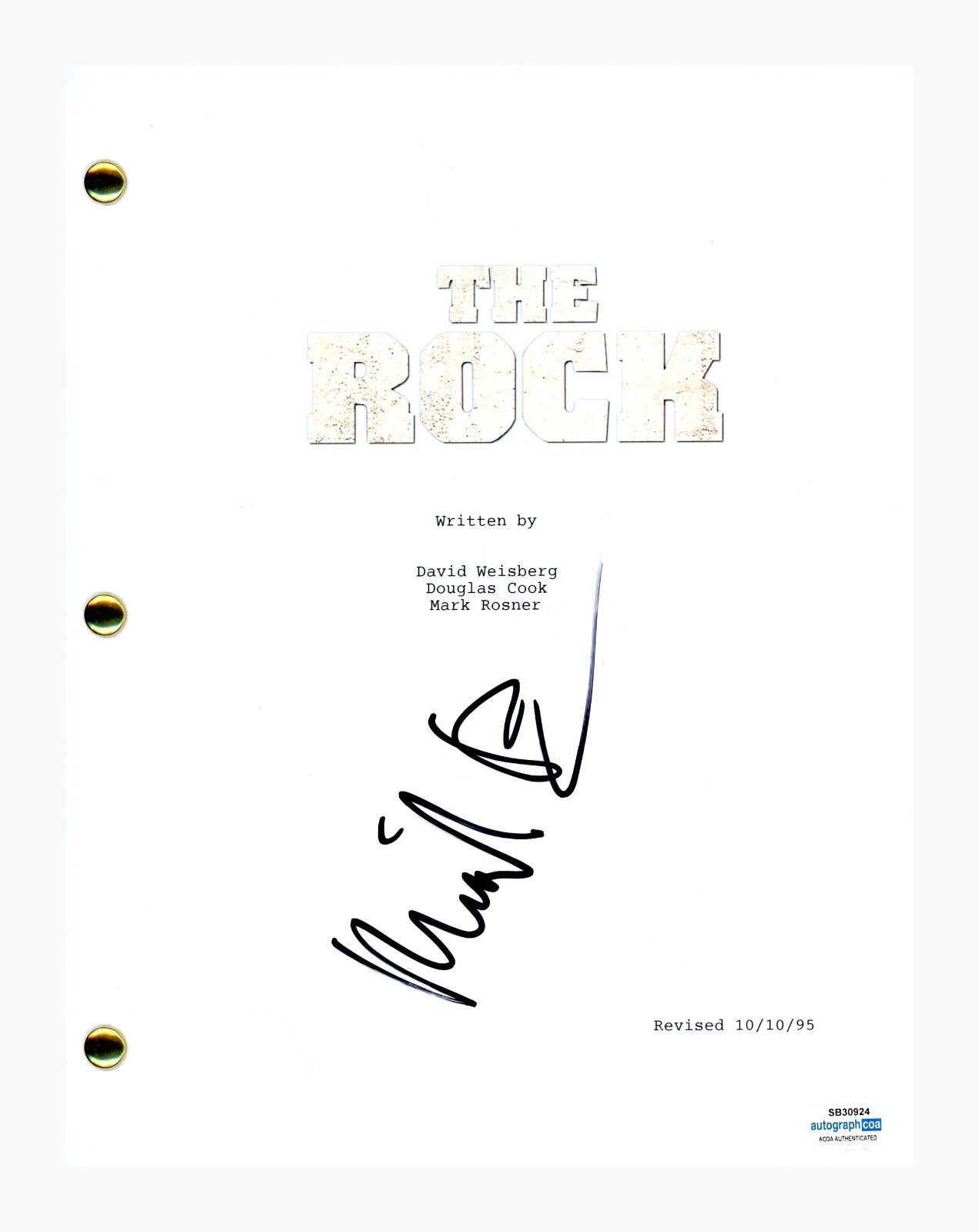 MICHAEL BAY SIGNED AUTOGRAPHED THE ROCK MOVIE SCRIPT FULL SCREENPLAY ACOA COA COLLECTIBLE MEMORABILIA