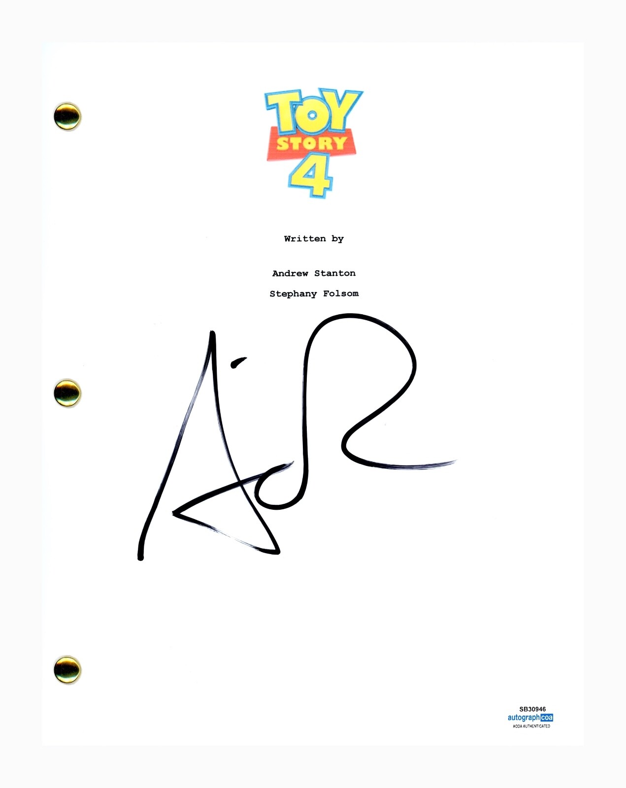 ANNIE POTTS SIGNED AUTOGRAPHED TOY STORY 4 MOVIE SCRIPT FULL SCREENPLAY ACOA COA COLLECTIBLE MEMORABILIA