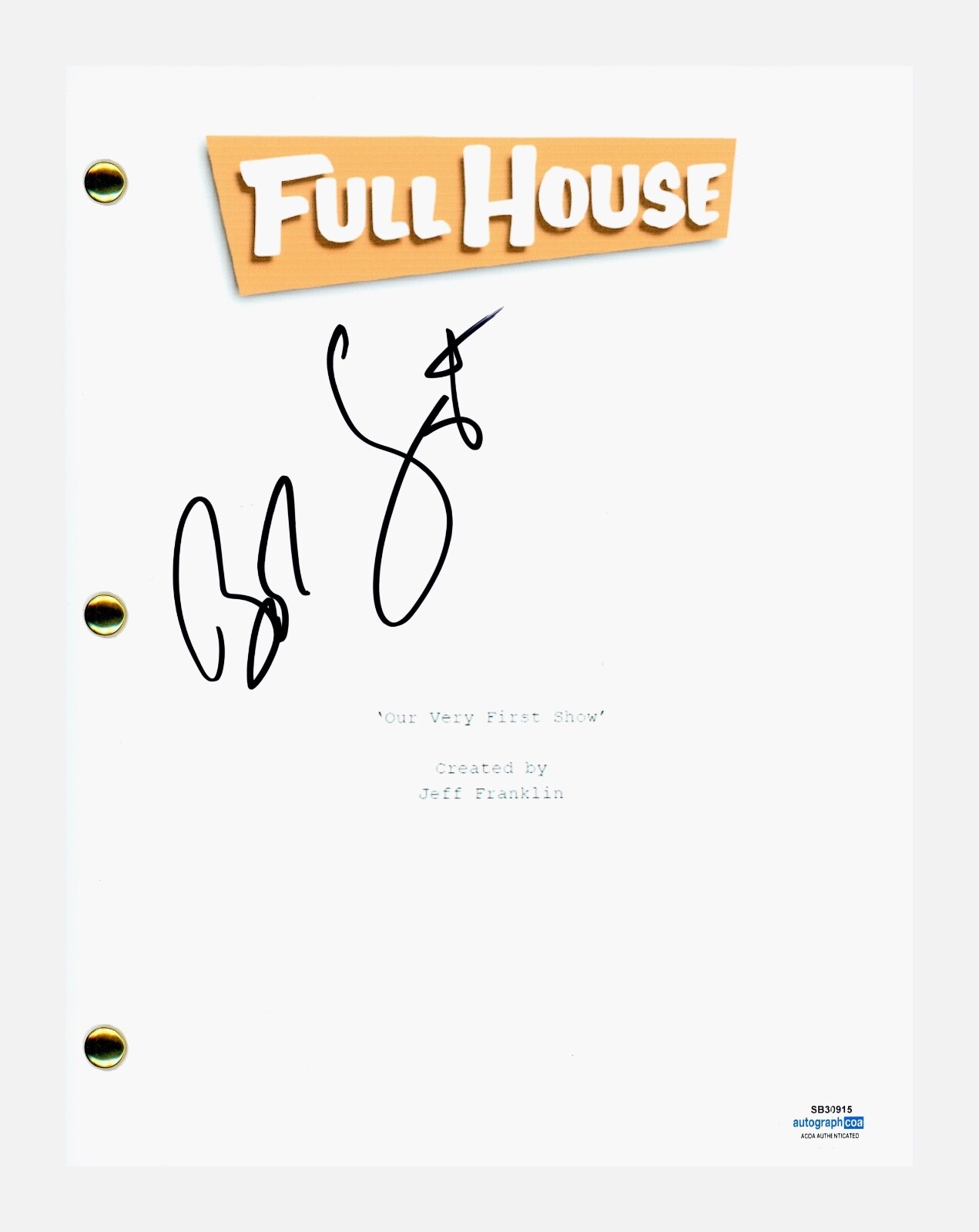 Bob Saget Signed Autographed Full House Pilot Episode Script Screenplay ACOA COA