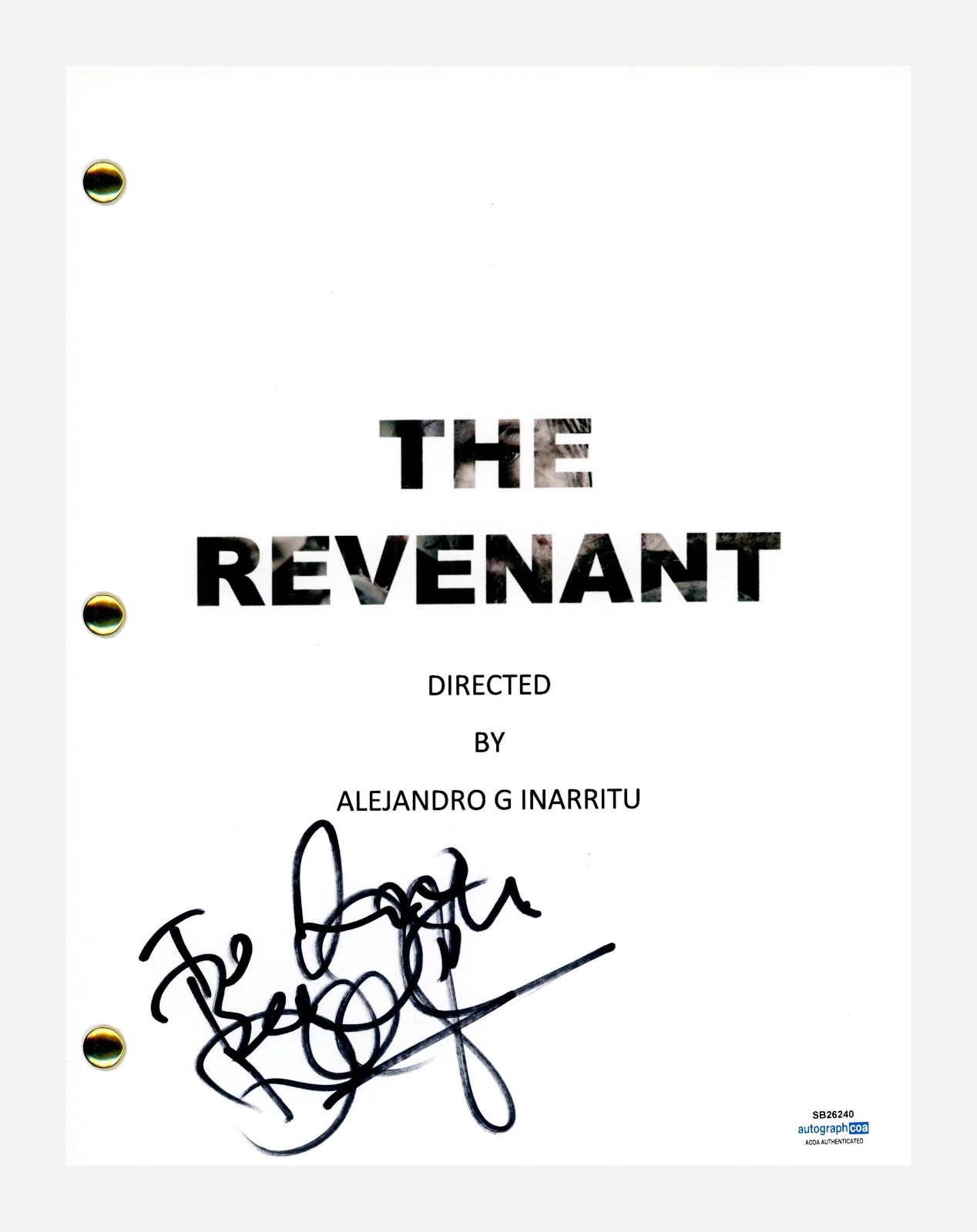 DOMHNALL GLEESON SIGNED AUTOGRAPH THE REVENANT MOVIE SCRIPT SCREENPLAY ACOA COA COLLECTIBLE MEMORABILIA