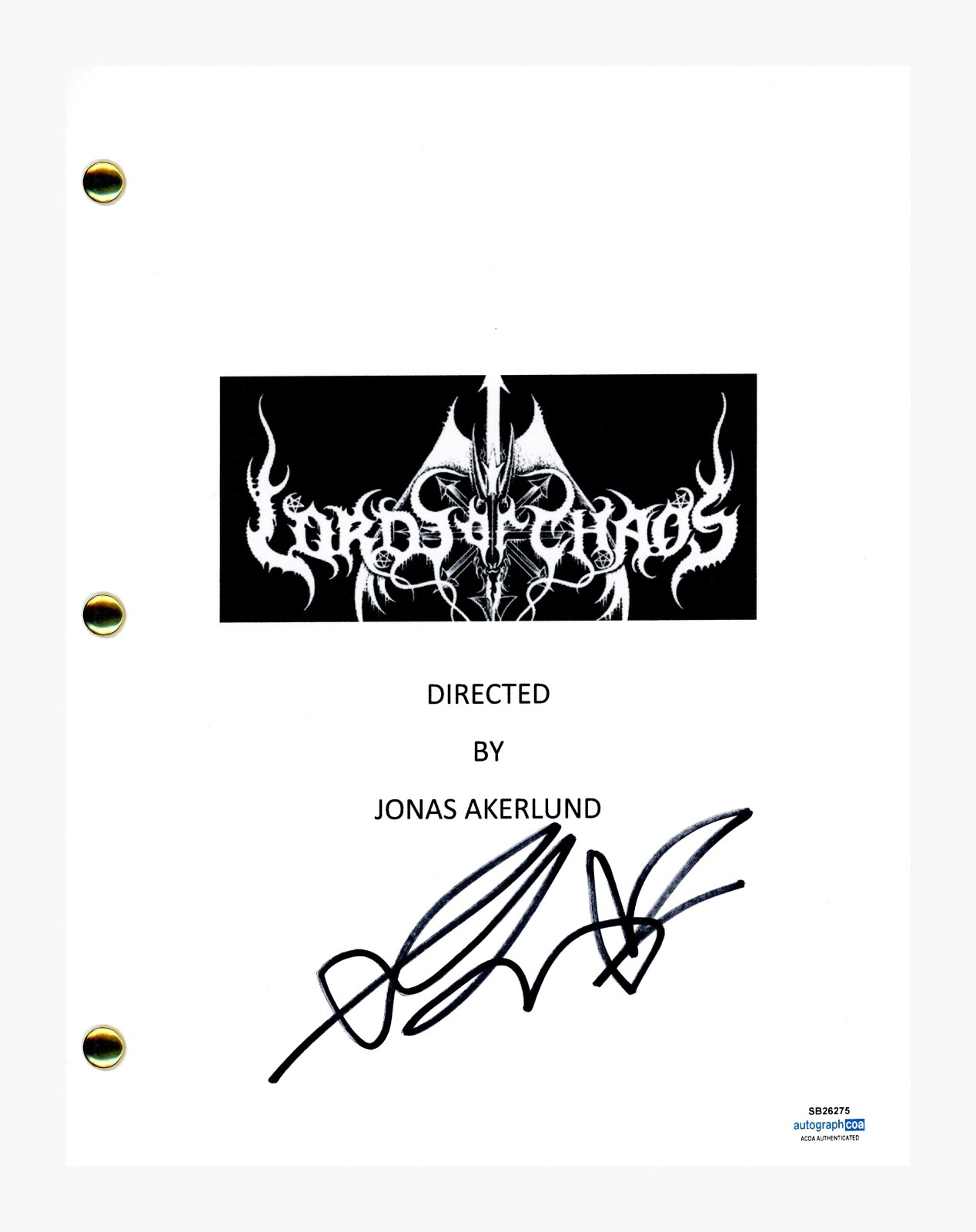 Sky Ferreira Signed Autographed Lords of Chaos Movie Script Horror ACOA COA