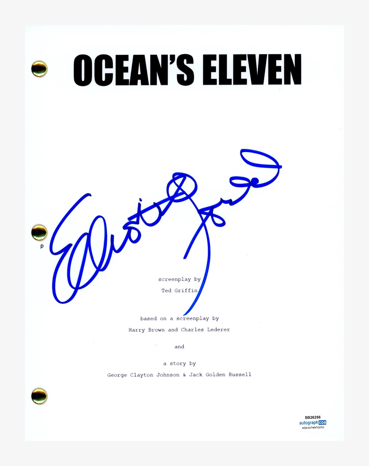 Elliott Gould Signed Autographed Ocean's Eleven Movie Script Screenplay ACOA COA