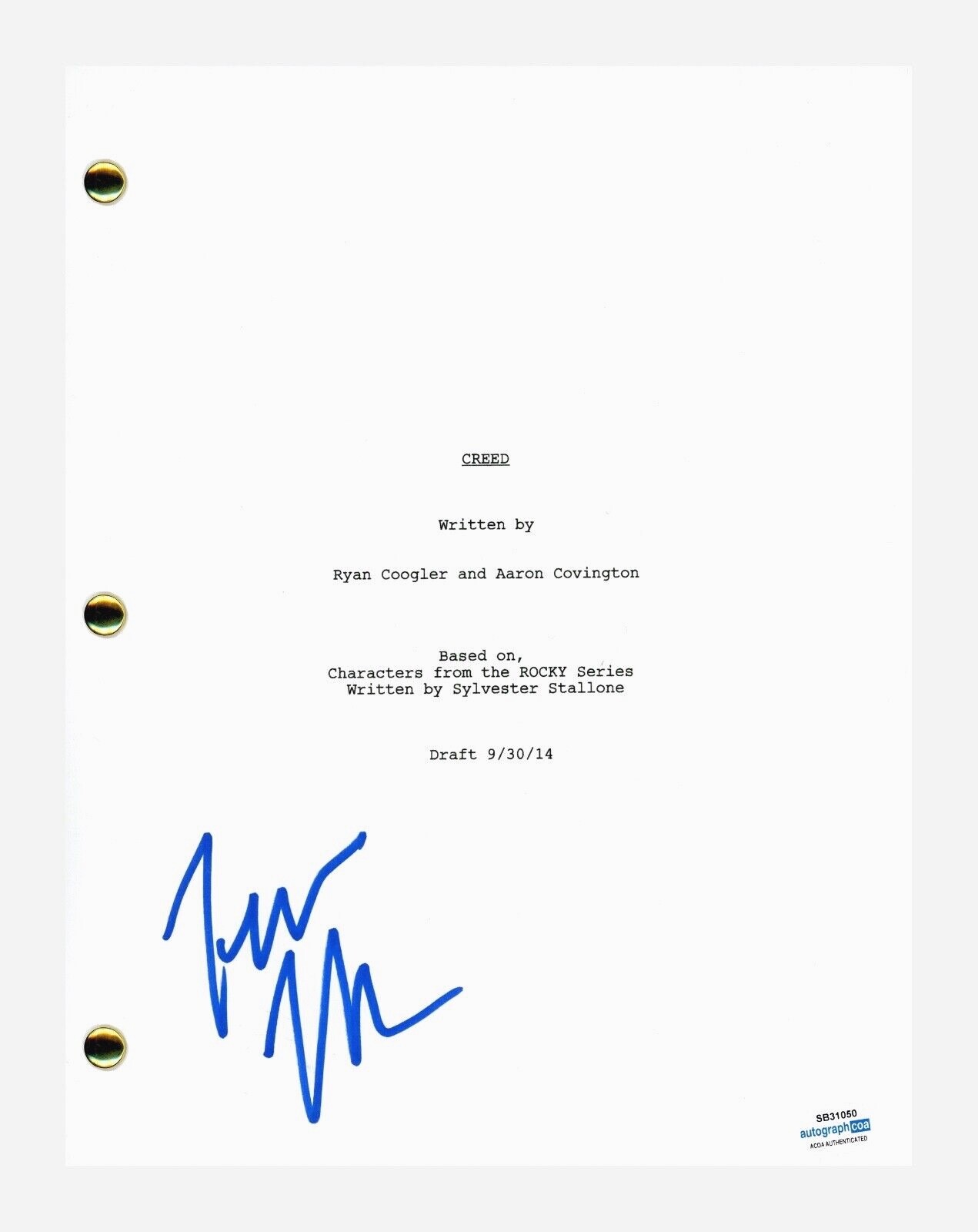 Tessa Thompson Signed Autographed Creed Movie Script Screenplay ACOA COA