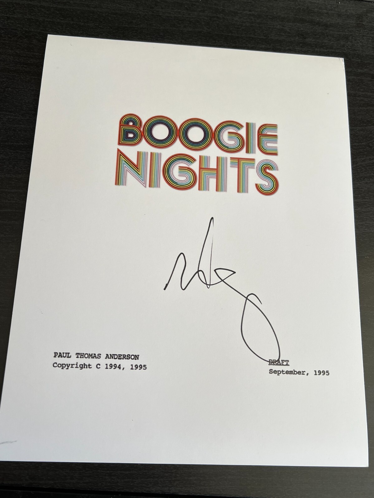 MARK WAHLBERG SIGNED AUTOGRAPH MOVIE SCRIPT BOOGIE NIGHTS IN PERSON BAS COA X2