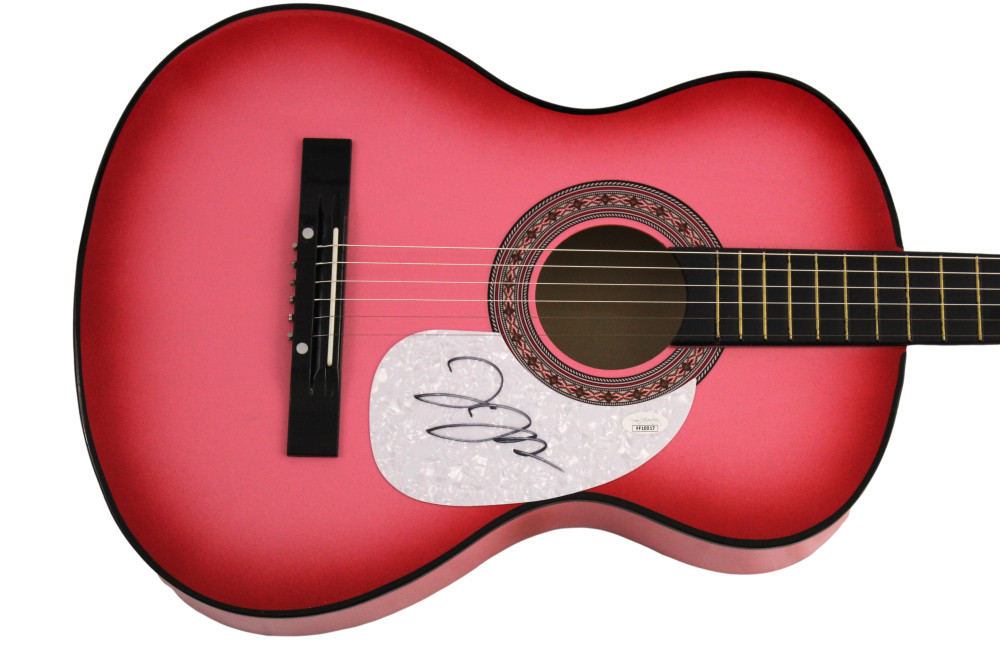 JESSIE JAMES DECKER SIGNED AUTOGRAPH PINK ACOUSTIC GUITAR COUNTRY BEAUTY JSA COA