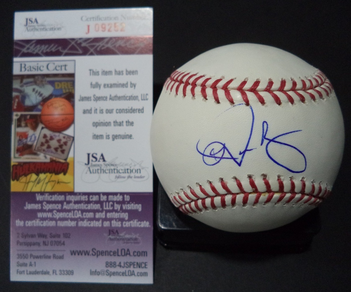 DOMINIC BROWN PHILADELPHIA PHILLIES SIGNED AUTO ROMLB BASEBALL JSA COA #J09252