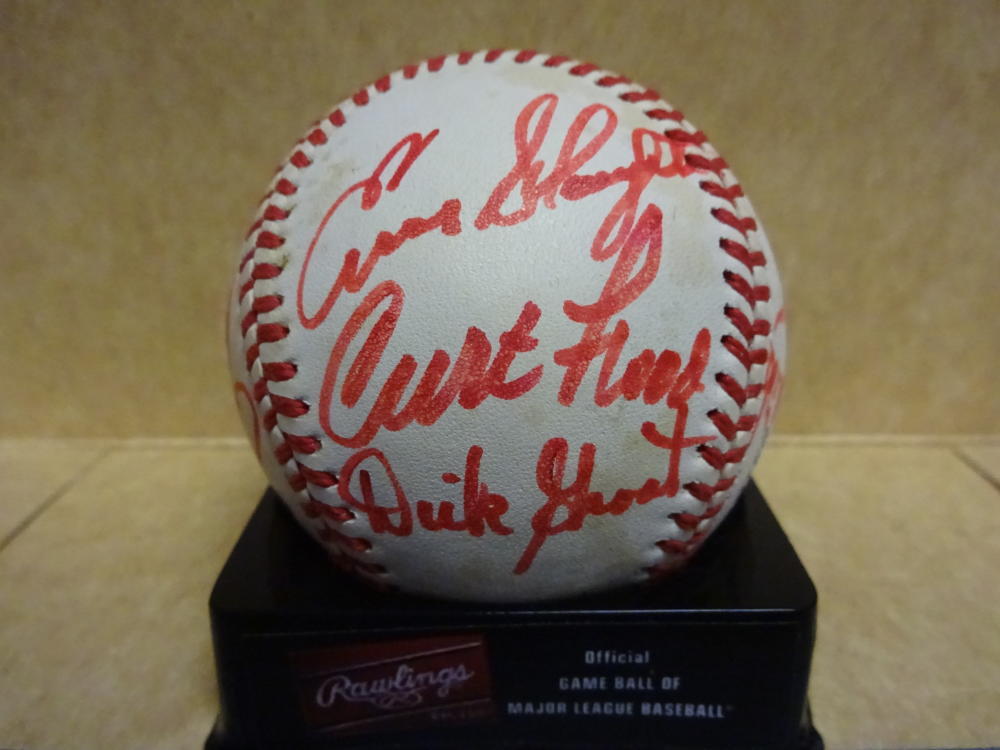 CARDINALS STARS CURT FLOOD,CARL SAWATSKI SLAUGHTER GROAT TOLAN ETC SIGNED BASEBA