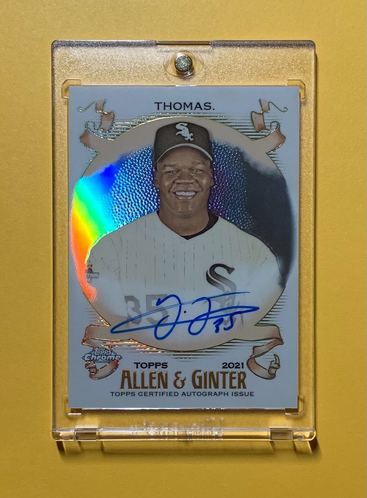 2021 TOPPS ALLEN AND GINTER CHROME FRANK THOMAS AUTO #AGA-FT HOF