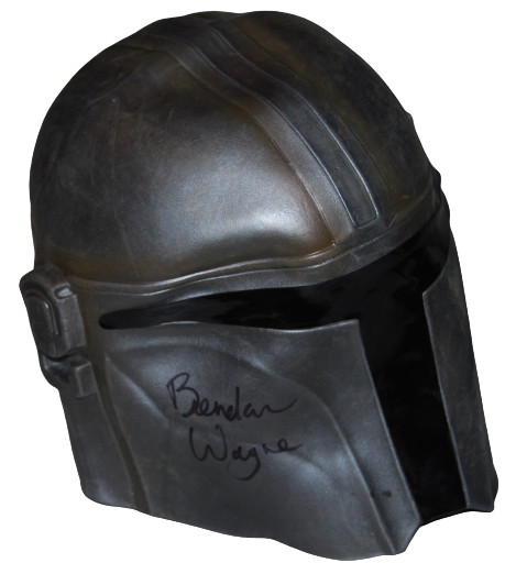 BRENDAN WAYNE signed (THE MANDALORIAN) Latex Adult Size toy Mask SWAU A29611