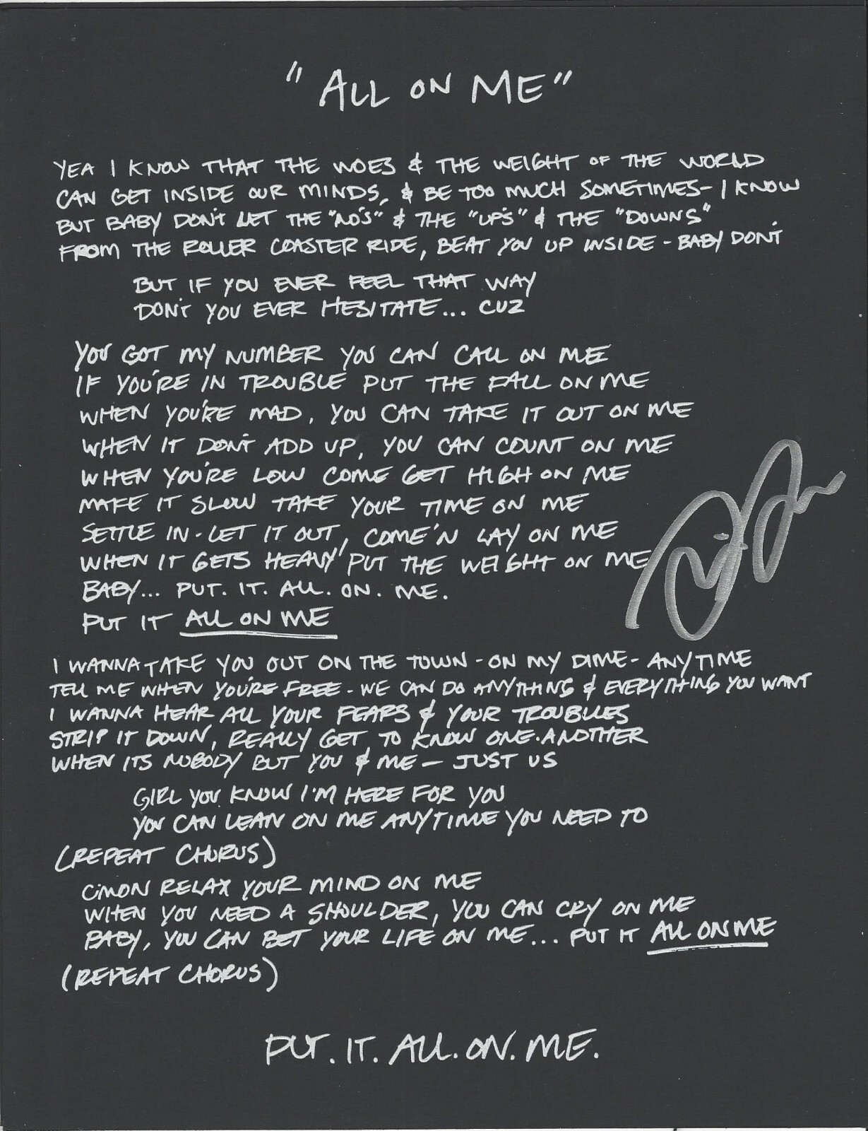 DEVIN DAWSON Signed Autograph Lyrics 