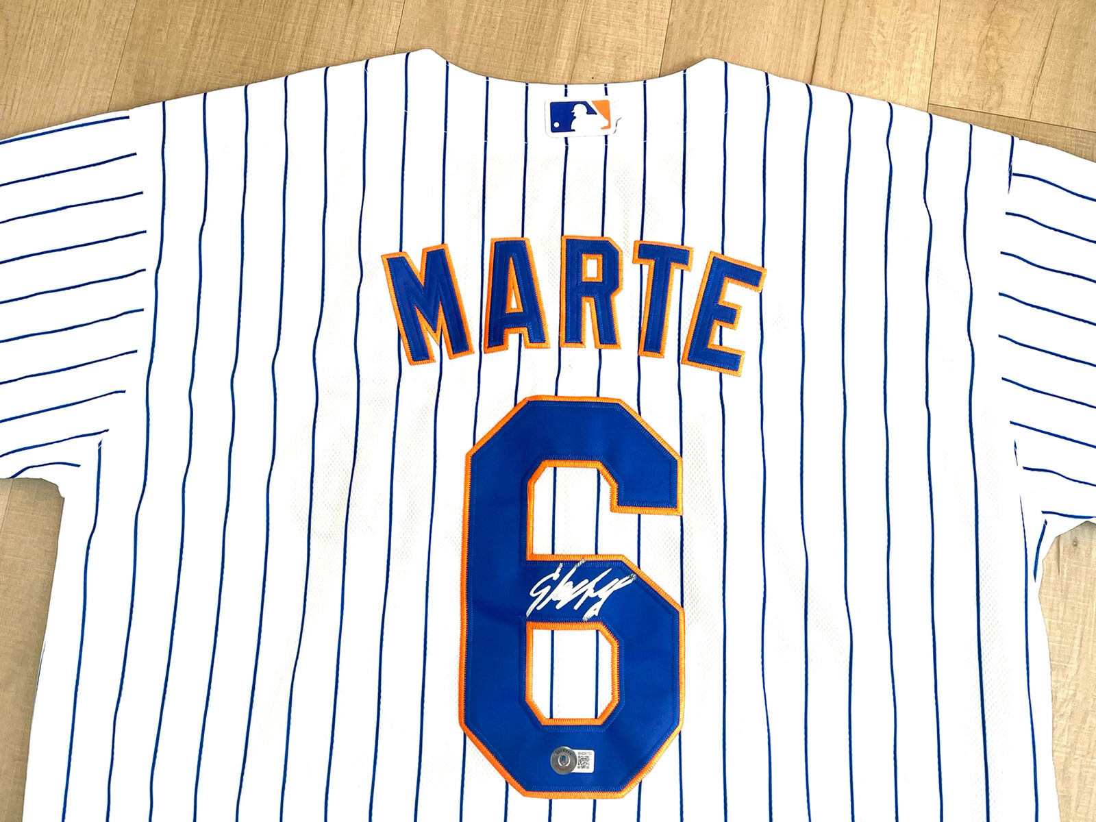 Starling Marte Hand Signed New York Mets Jersey BAS CERT