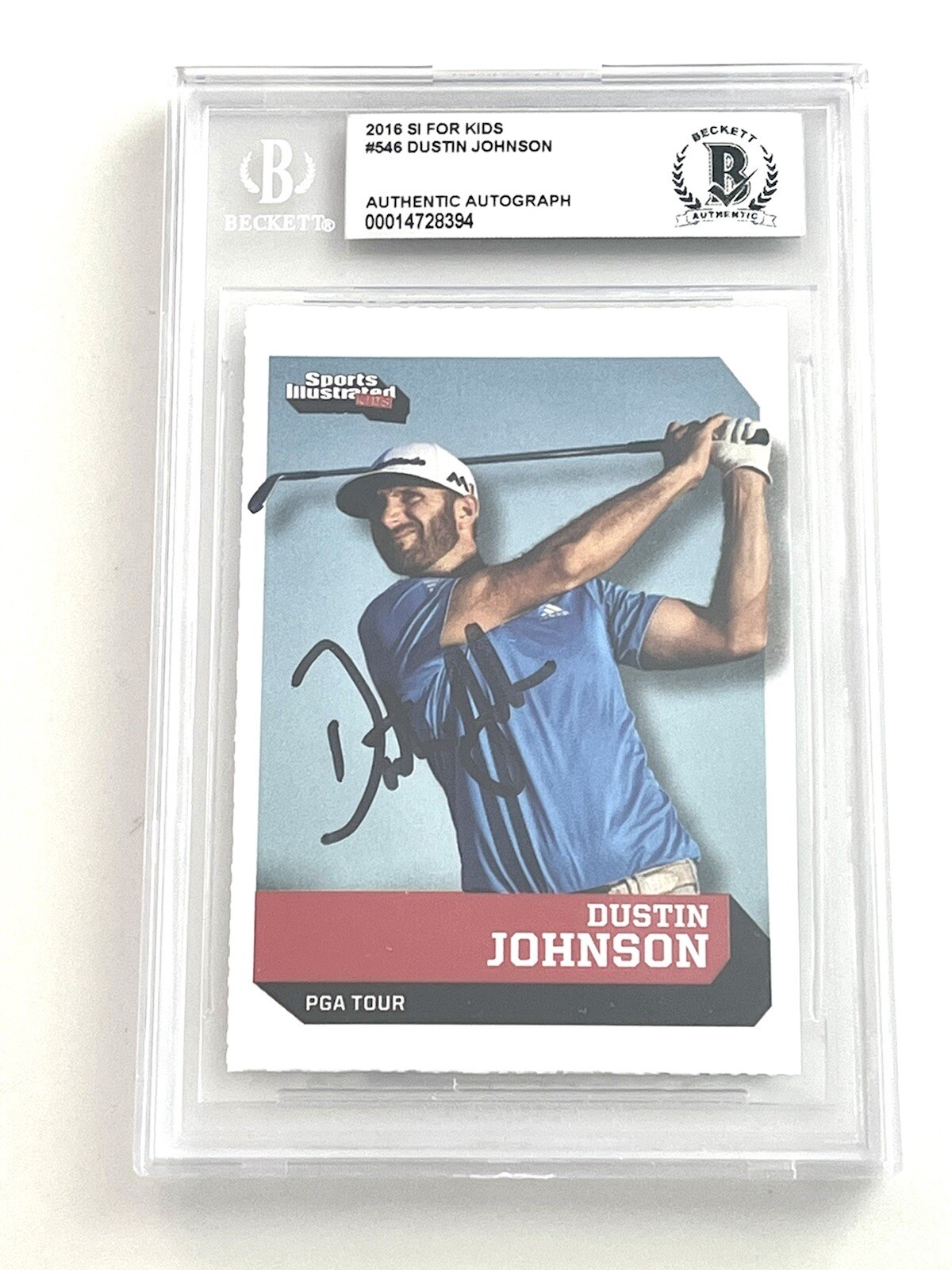 DUSTIN JOHNSON HAND SIGNED SI FOR KIDS ROOKIE CARD SLABBED PGA GOLF BAS BECKETT