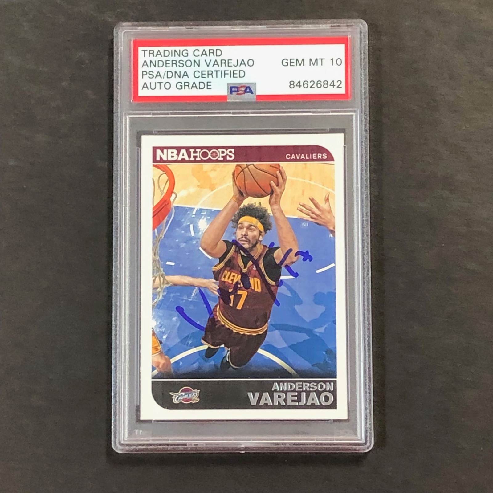 2014-15 NBA Hoops #161 Anderson Varejao Signed Card AUTO 10 PSA Slabbed Cavalier