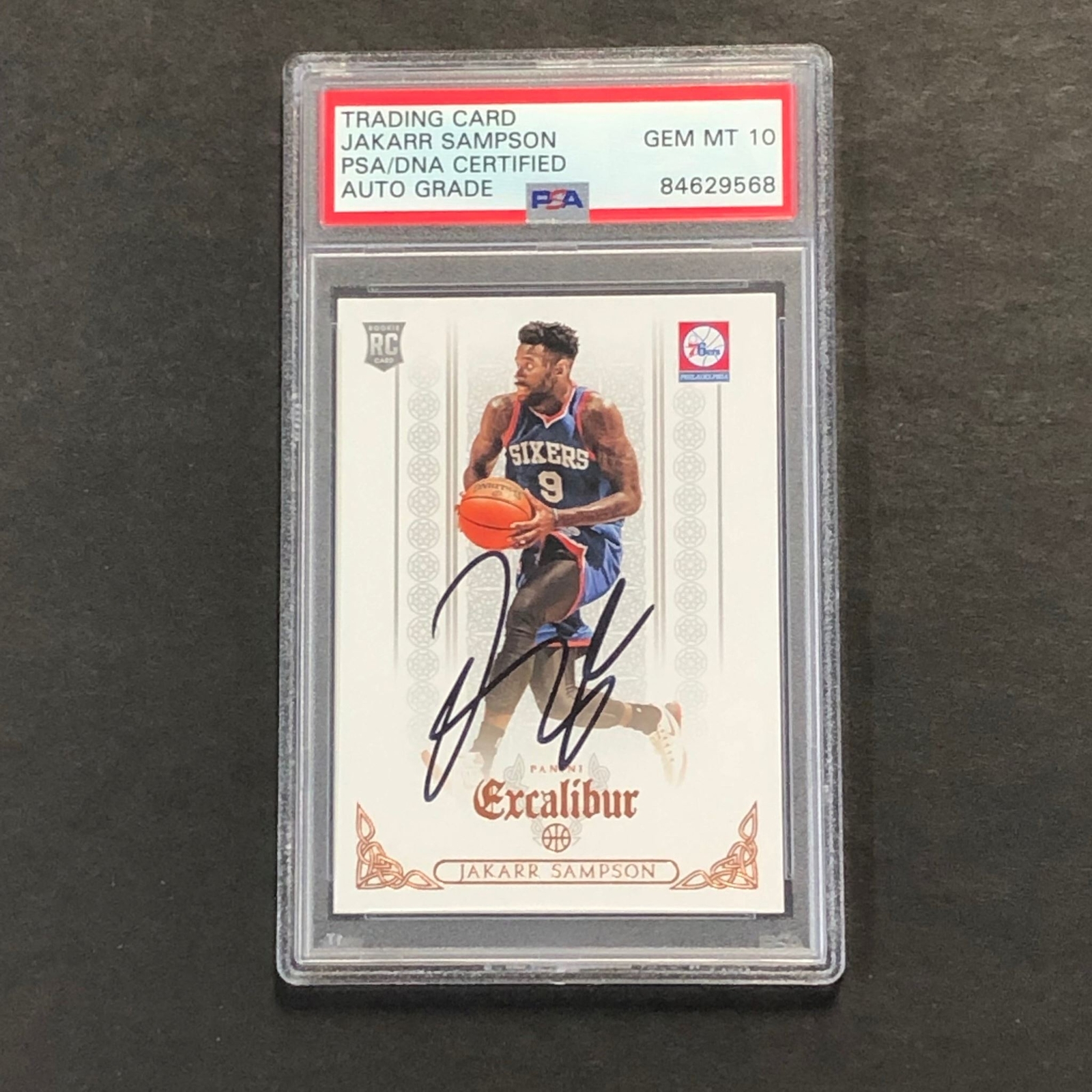 2014-15 Panini Excalibur #9 Jakarr Sampson Signed Card AUTO PSA Slabbed RC 76ers
