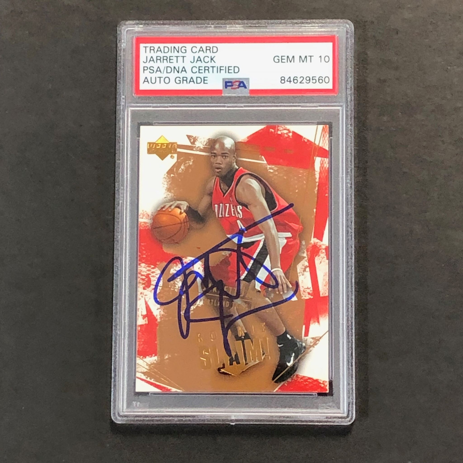 2005-06 Upper Deck #11 Jarrett Jack Signed Card AUTO GRADE 10 PSA Slabbed Trail