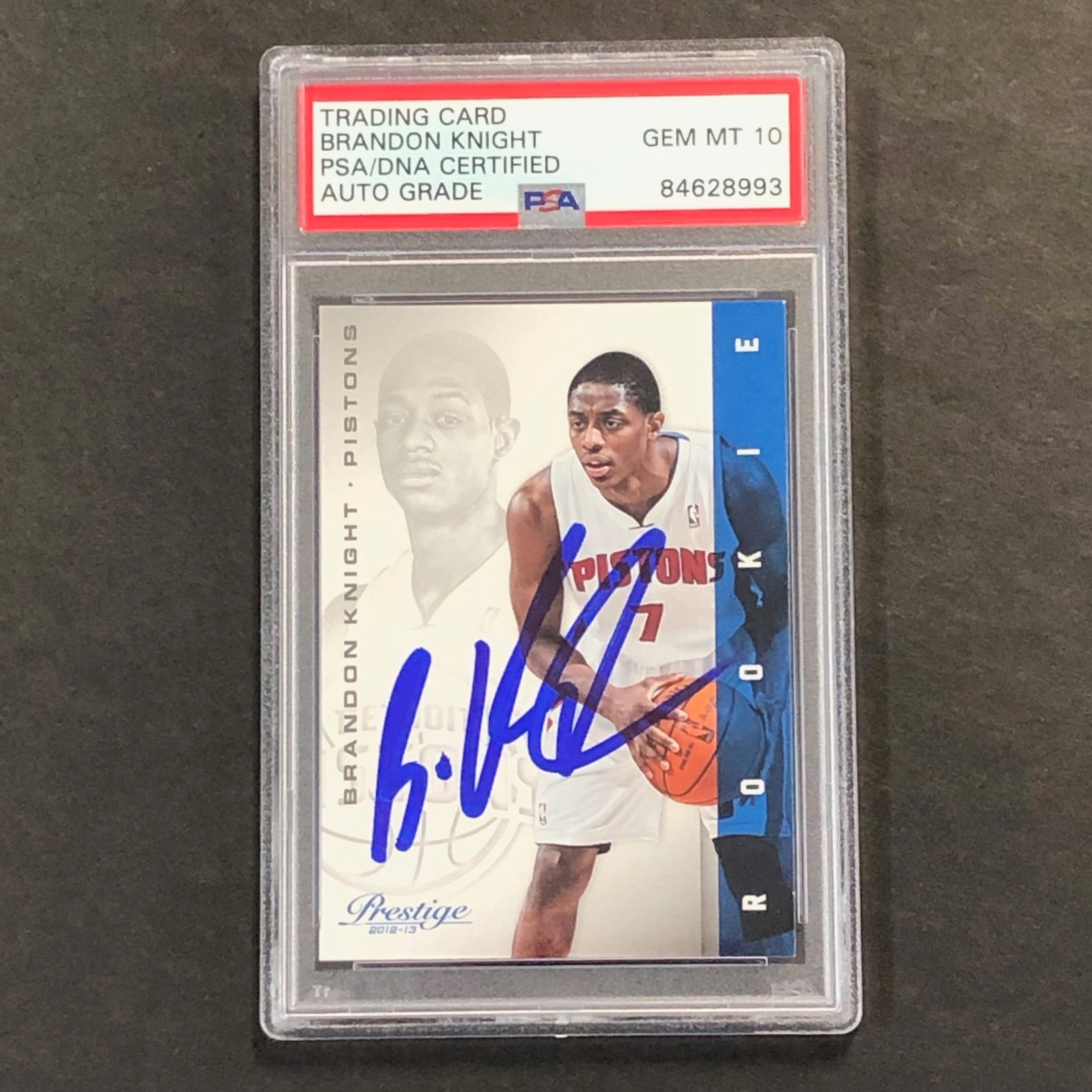 2012-13 Panini Prestige #153 Brandon Knight Signed Card AUTO 10 PSA Slabbed Pist