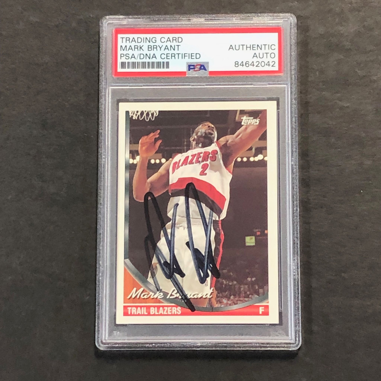 1993-94 TOPPS BASKETBALL #189 MARK BRYANT SIGNED CARD AUTO PSA/DNA SLABBED ROCKE COLLECTIBLE MEMORABILIA