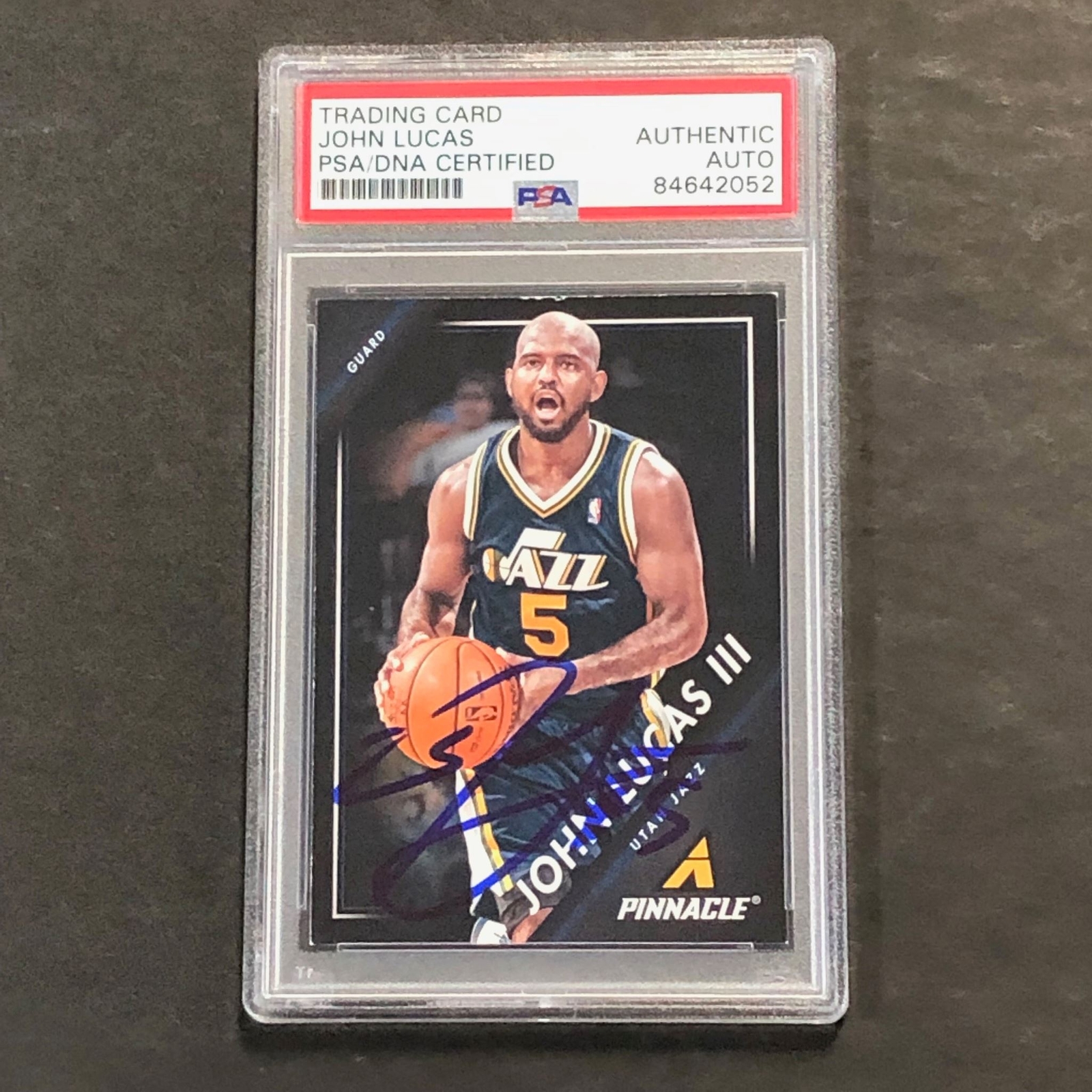 2013-14 Panini Pinnacle #140 John Lucas III Signed Card AUTO PSA Slabbed Jazz
