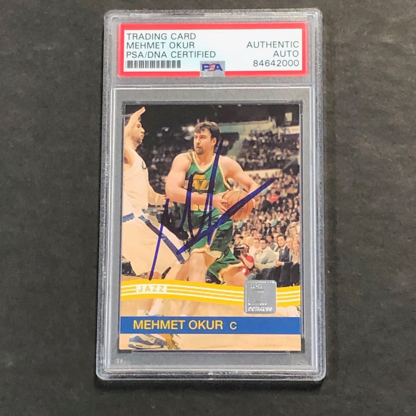 2010-11 Donruss #147 Mehmet Okur Signed Card AUTO PSA Slabbed Jazz