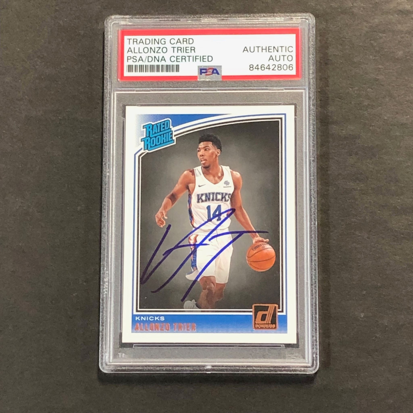 2018-19 Donruss Rated Rookie #175 Allonzo Trier Signed Card AUTO PSA Slabbed RC