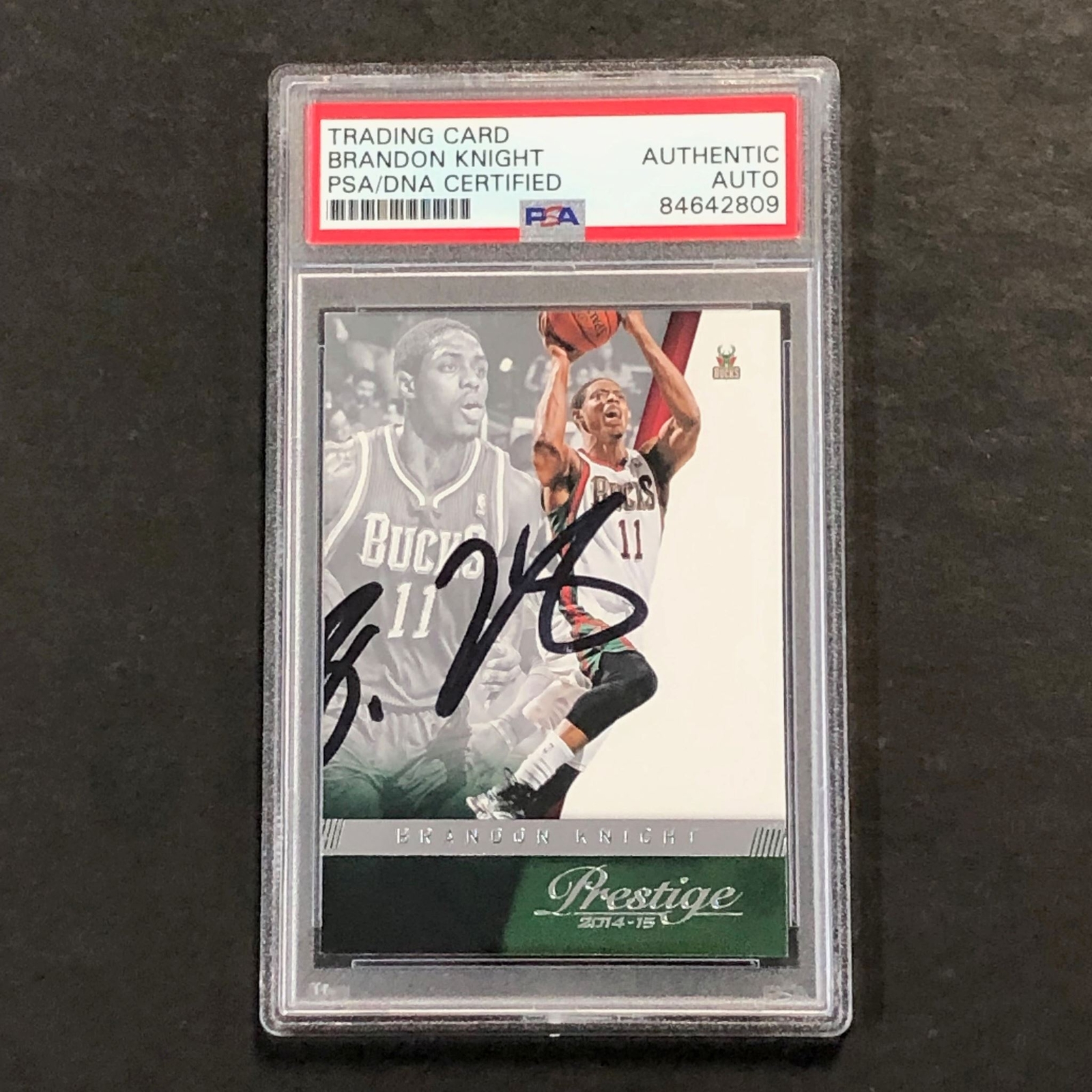 2014-15 Panini Prestige #56 Brandon Knight Signed Card AUTO PSA Slabbed Bucks