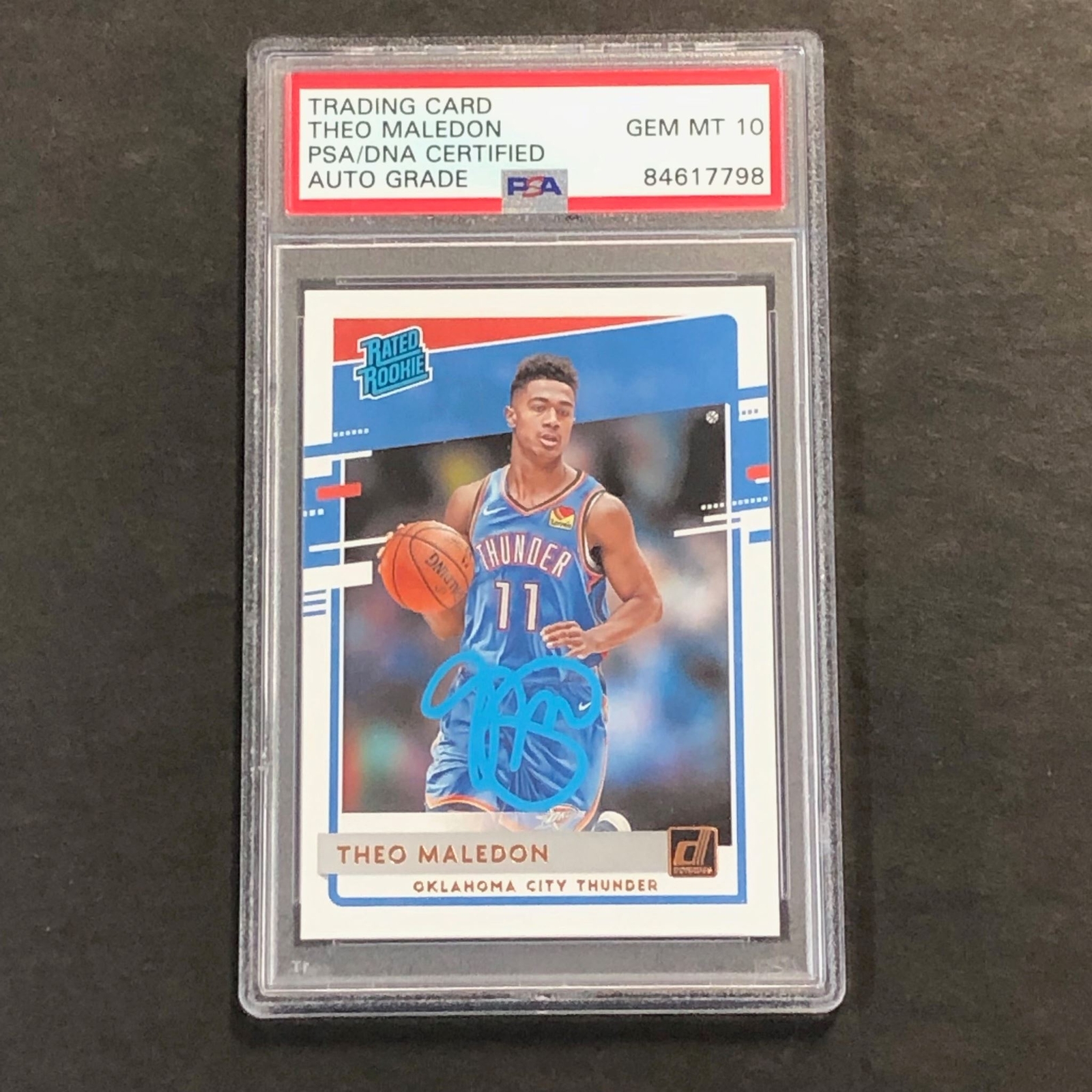 2020-21 Donruss Rated Rookie #242 Theo Maledon Signed Card AUTO 10 PSA Slabbed R