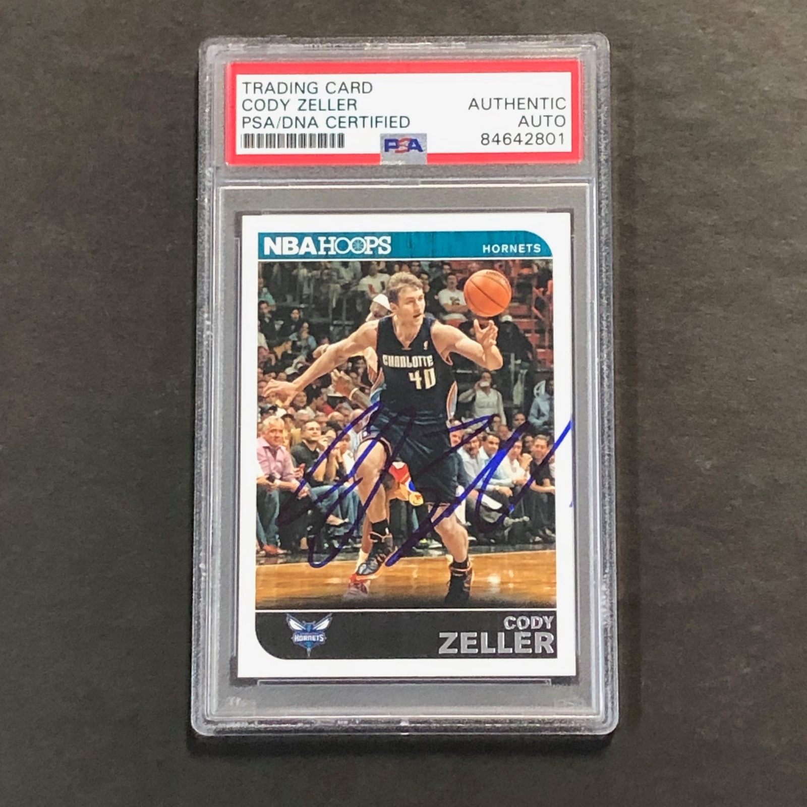 2014-15 NBA Hoops #213 Cody Zeller Signed Card AUTO PSA Slabbed Hornets