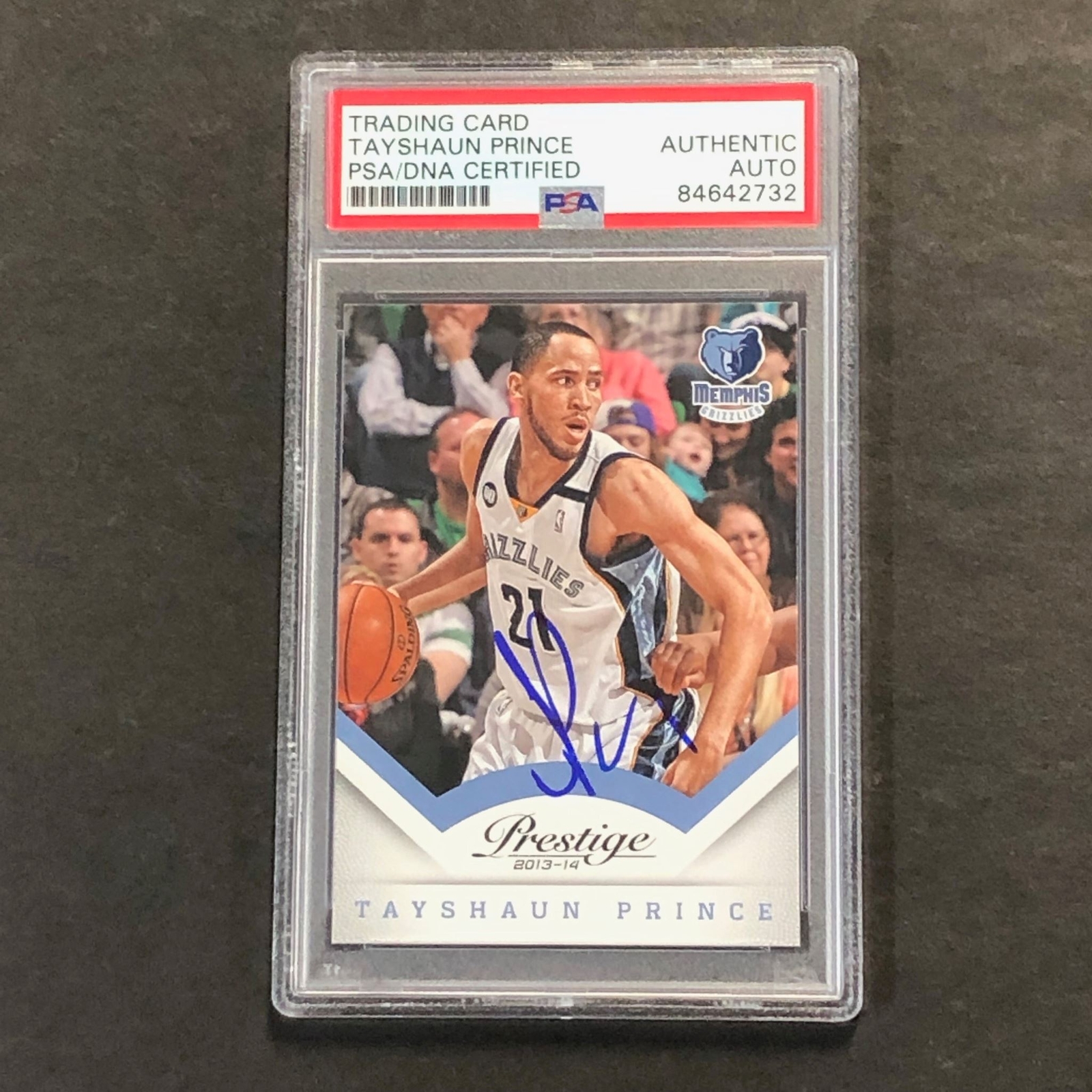 2013-14 Panini Prestige #123 Tayshaun Prince Signed Card AUTO PSA Slabbed Grizzl