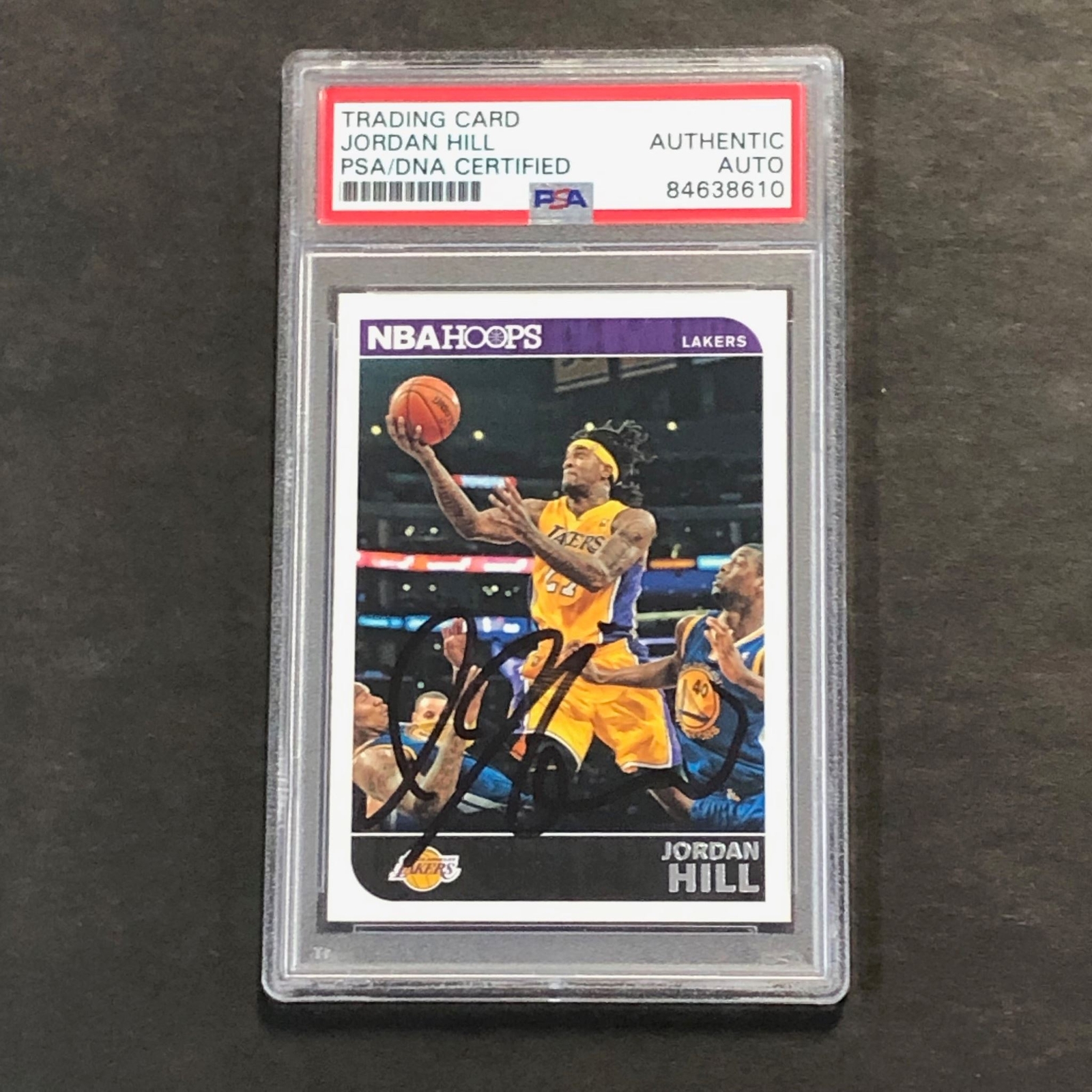 2014-15 Panini NBA Hoops #135 Jordan Hill Signed Card AUTO PSA Slabbed Lakers