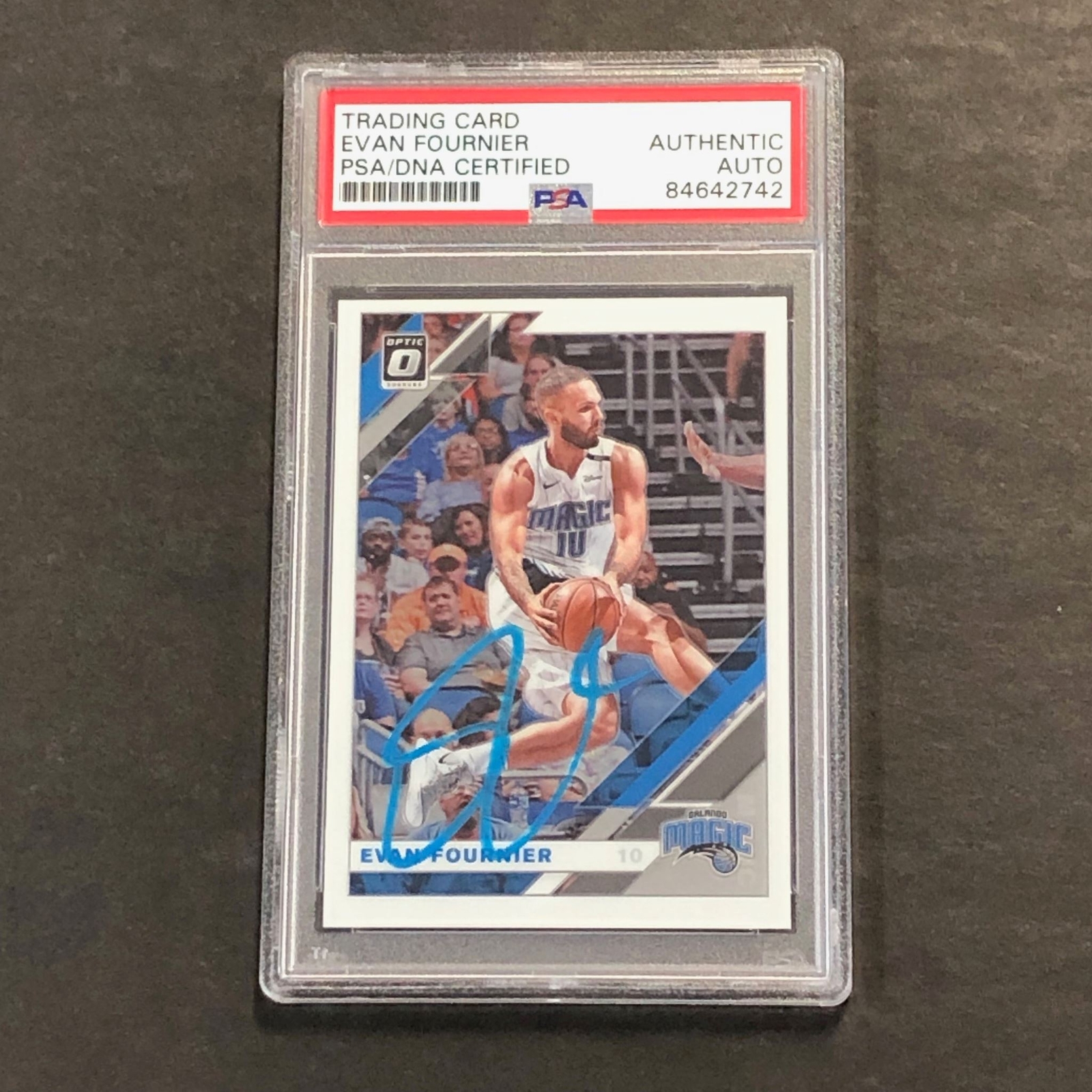 2019-20 Panini Optic #15 Evan Fournier Signed Card AUTO PSA Slabbed Magic