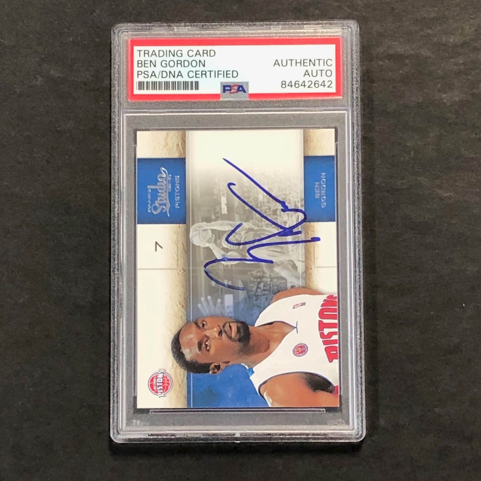 2009-10 Panini America #75 Ben Gordon Signed Card AUTO 10 PSA Slabbed Pistons