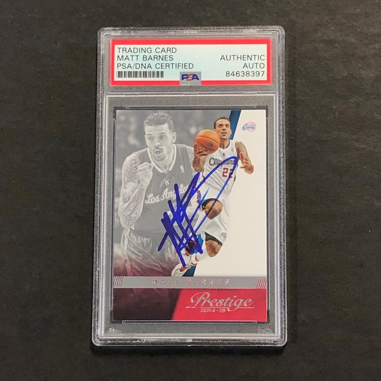 2014-15 Panini Prestige #117 Matt Barnes Signed Card AUTO PSA Slabbed Clippers