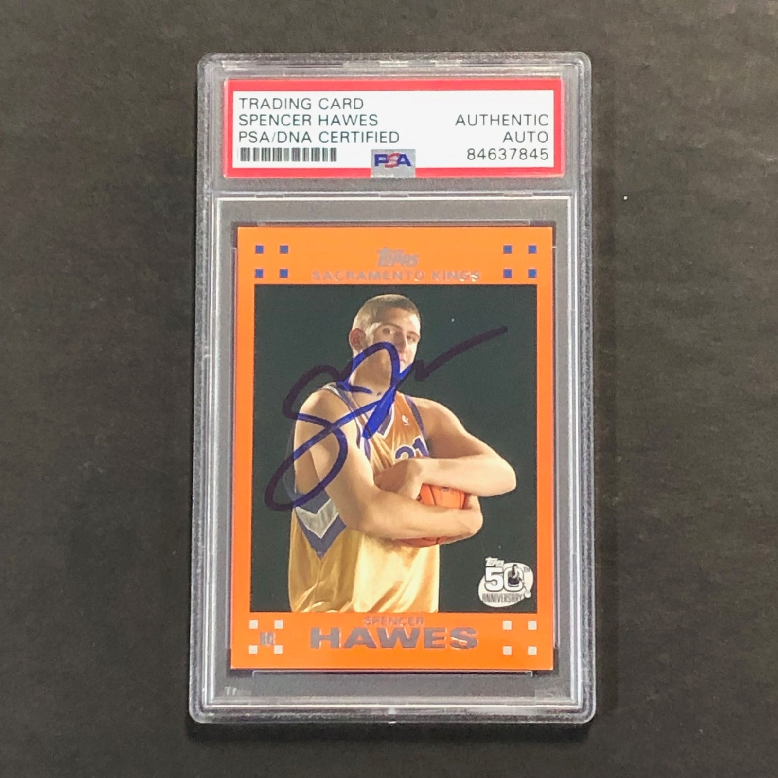 2007-08 TOPPS BASKETBALL #10 SPENCER HAWES SIGNED CARD AUTO PSA/DNA SLABBED KING COLLECTIBLE MEMORABILIA