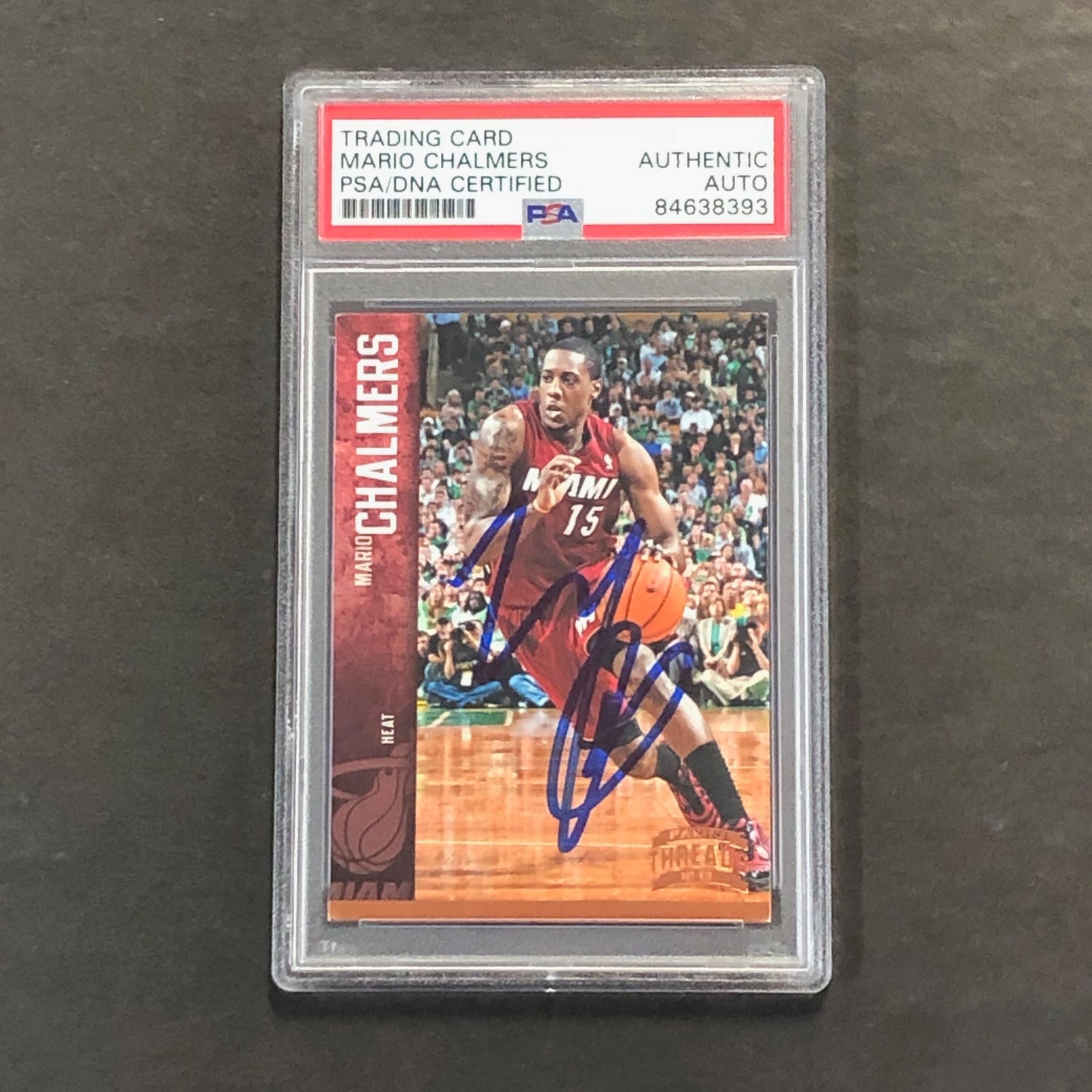 2012-13 Panini Threads #79 Mario Chalmers Signed Card AUTO PSA Slabbed Heat
