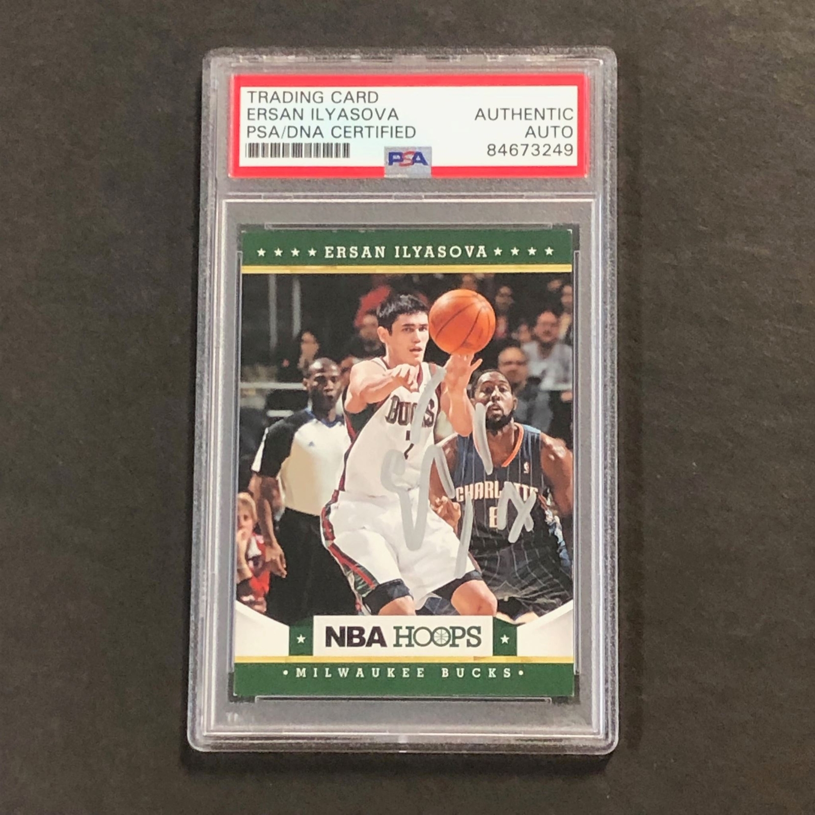 2012-13 NBA Hoops #104 Ersan Ilyasova Signed Card AUTO PSA Slabbed Bucks
