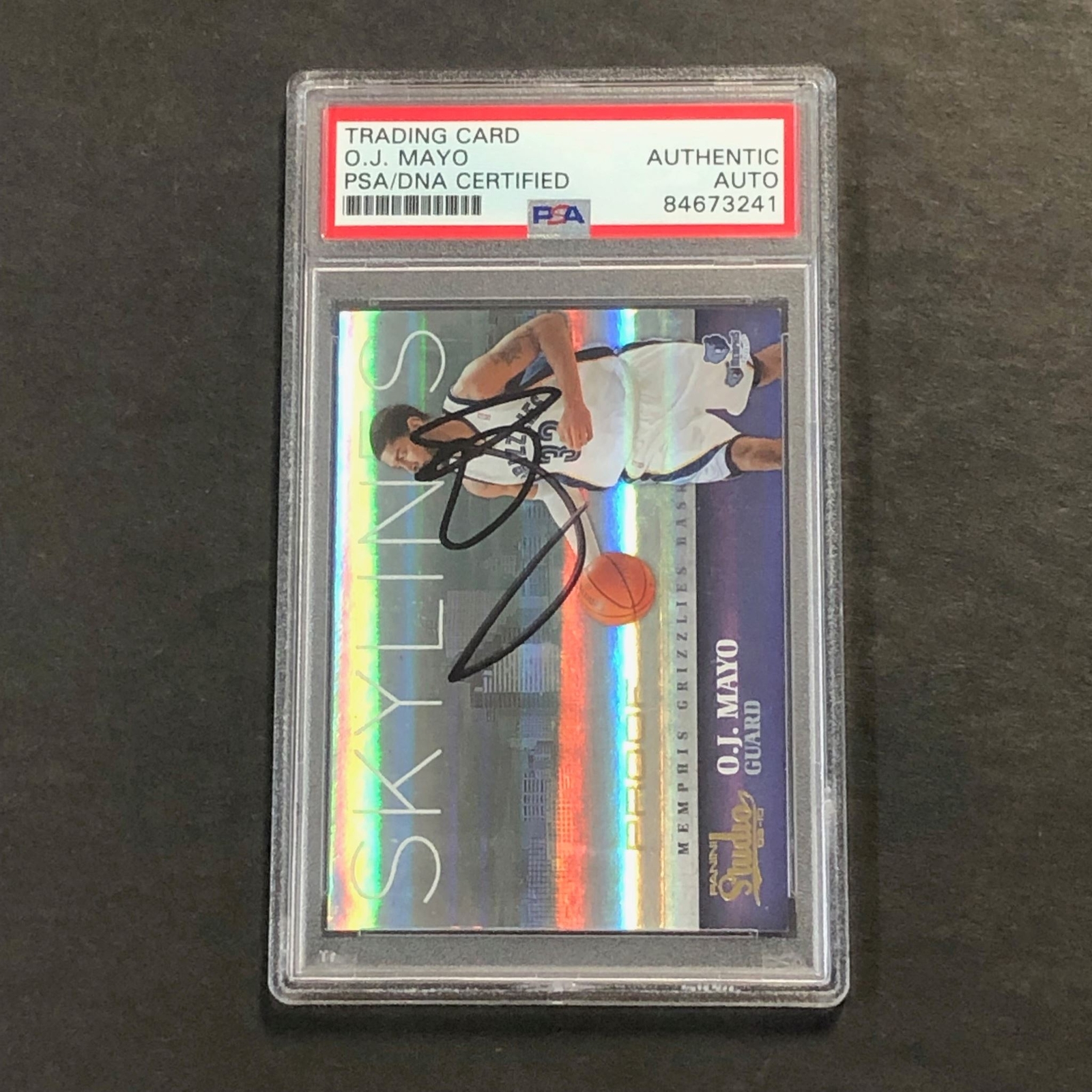 2009-10 Panini Studio Skylines #14 175/199 O.J. Mayo Signed Card AUTO PSA Slabbe
