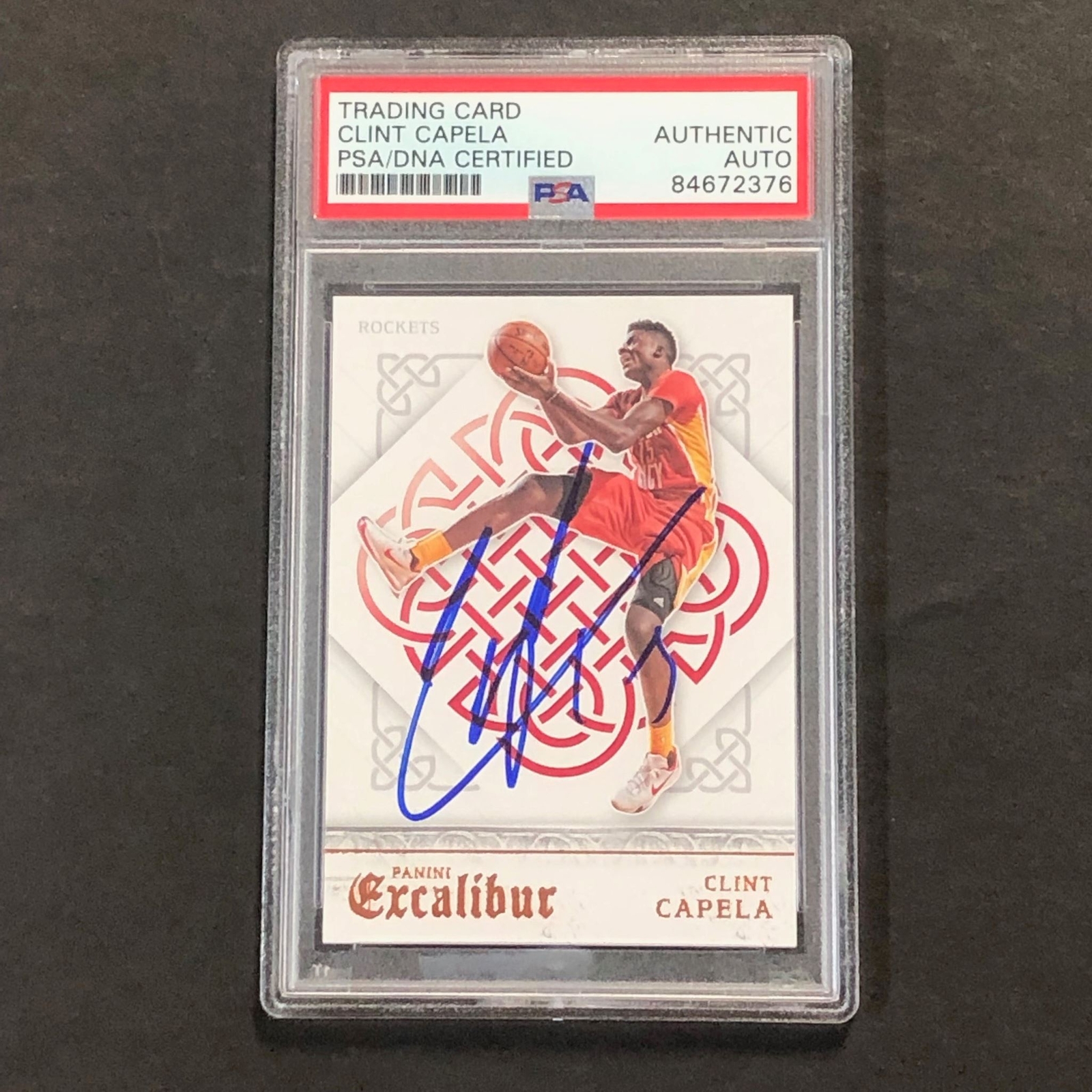 2015-16 Panini Excalibur #145 Clint Capela Signed Card AUTO PSA/DNA Slabbed Rock