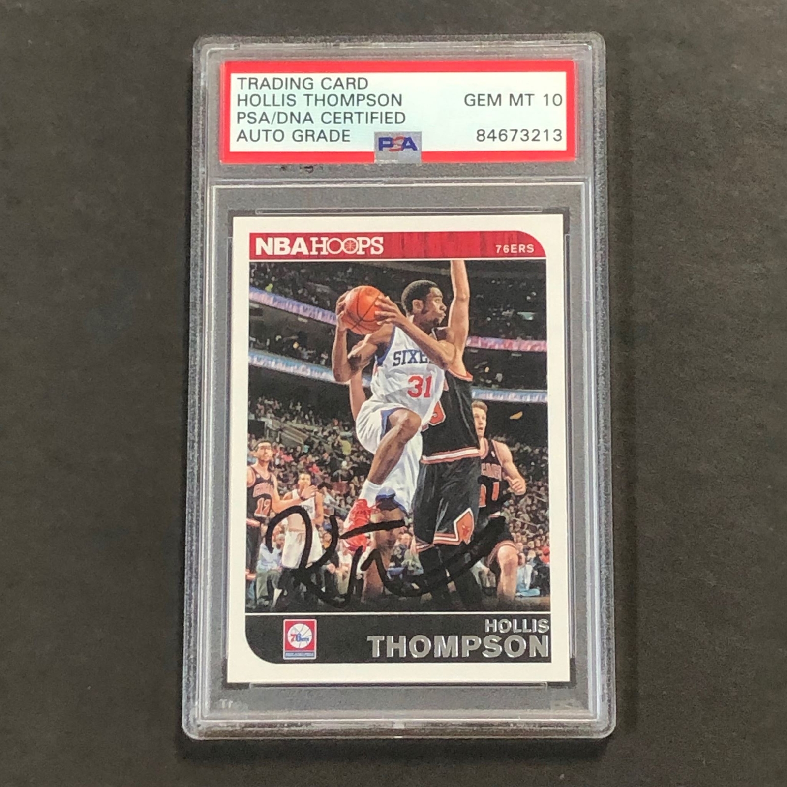 2014-15 Panini NBA Hoops #199 Hollis Thompson Signed Card AUTO PSA Slabbed 76ers