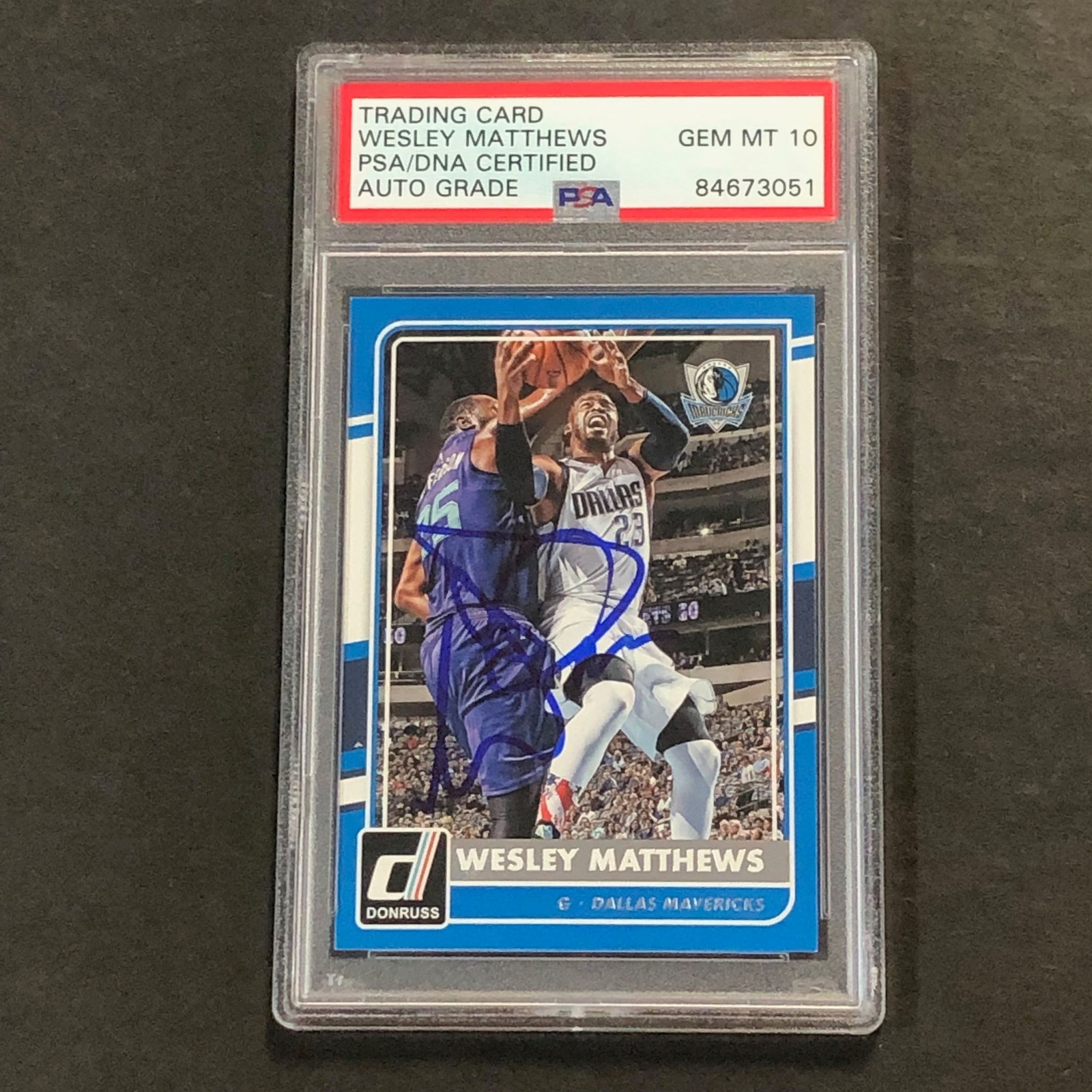 2015-16 Panini Donruss #2 Wesley Matthews Signed Card AUTO 10 PSA Slabbed Maveri