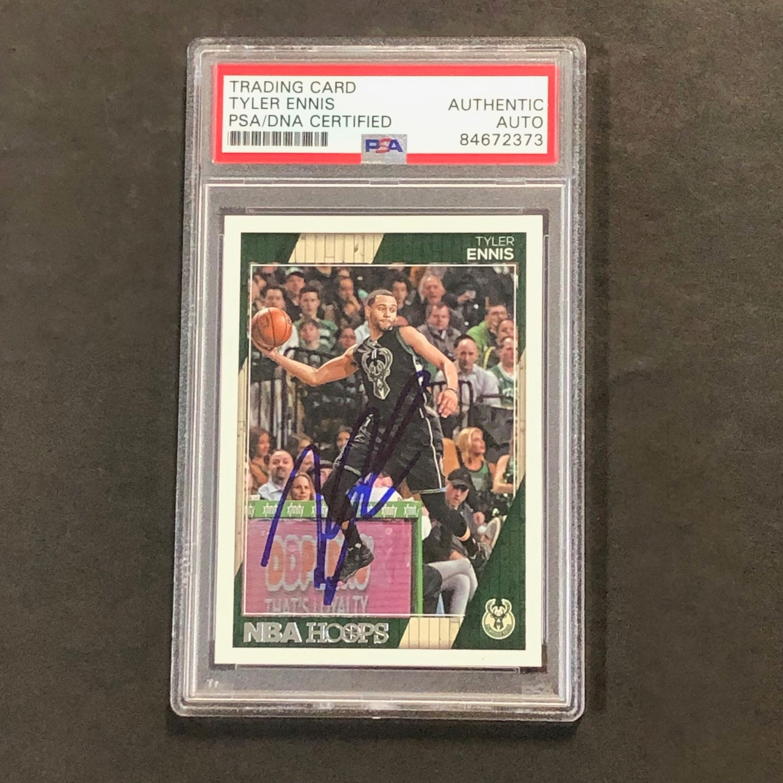2016-17 NBA Hoops #10 Tyler Ennis Signed Card AUTO PSA Slabbed Bucks