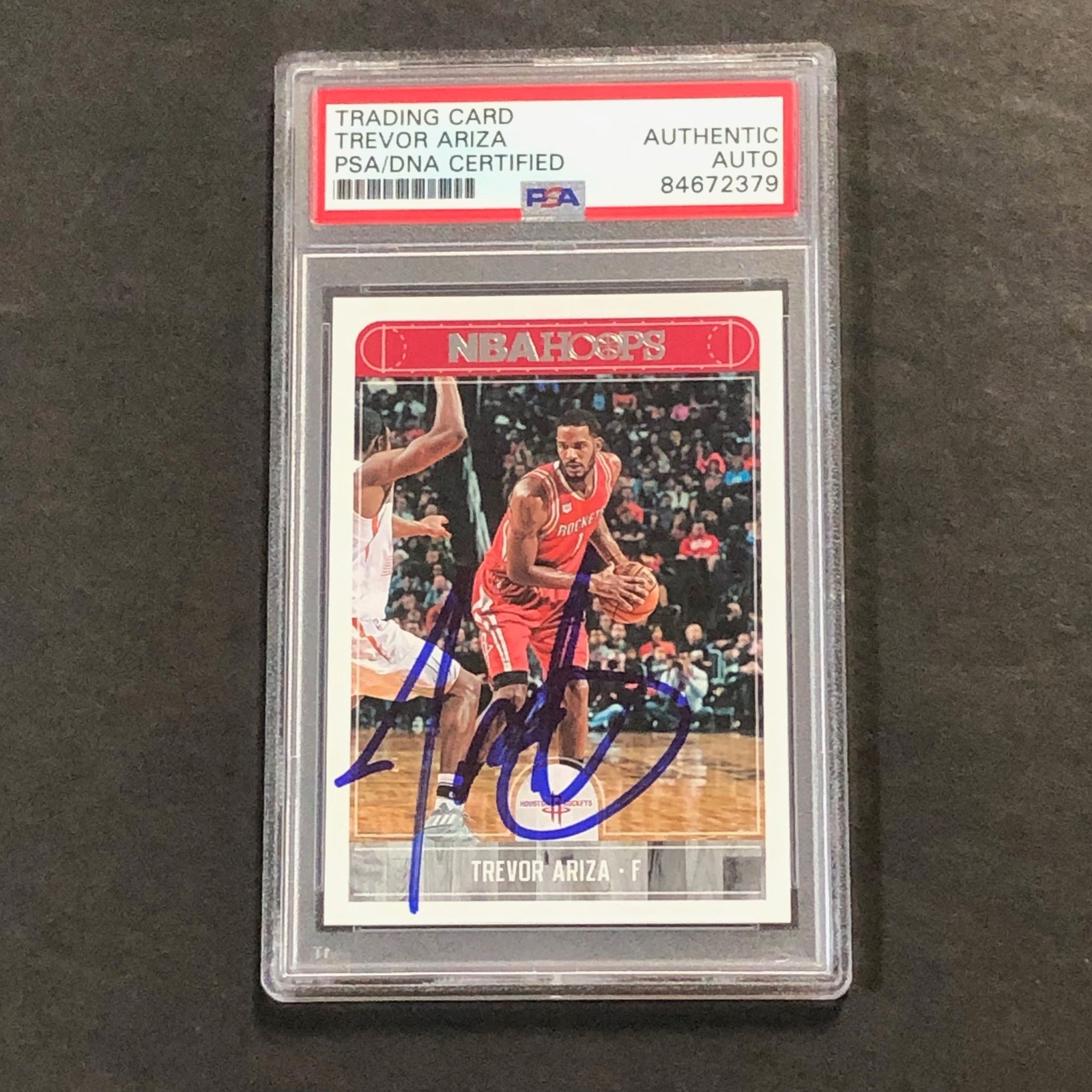2017-18 NBA Hoops #188 Trevor Ariza Signed Card AUTO PSA Slabbed Rockets