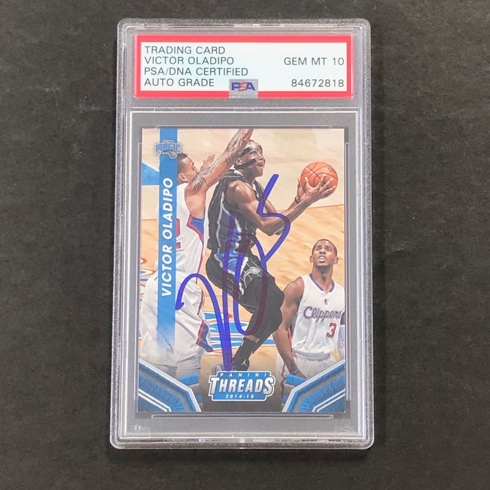 2014-15 Panini Threads #193 Victor Oladipo Signed Card AUTO 10 PSA/DNA Slabbed M