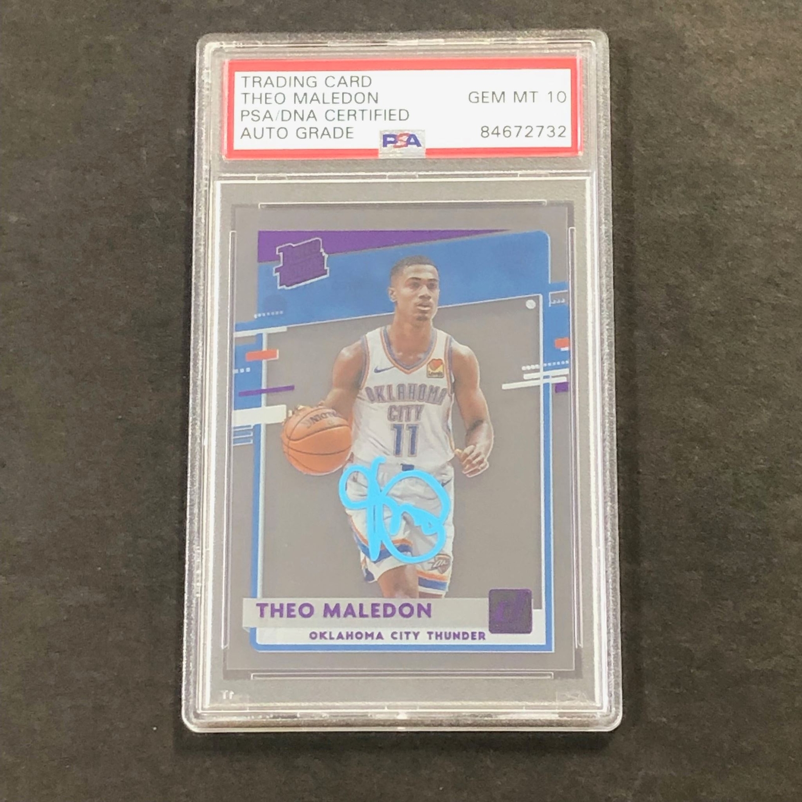 2020-21 Panini Clearly Donruss Rated Rookie #60 Theo Maledon Signed Card AUTO 10