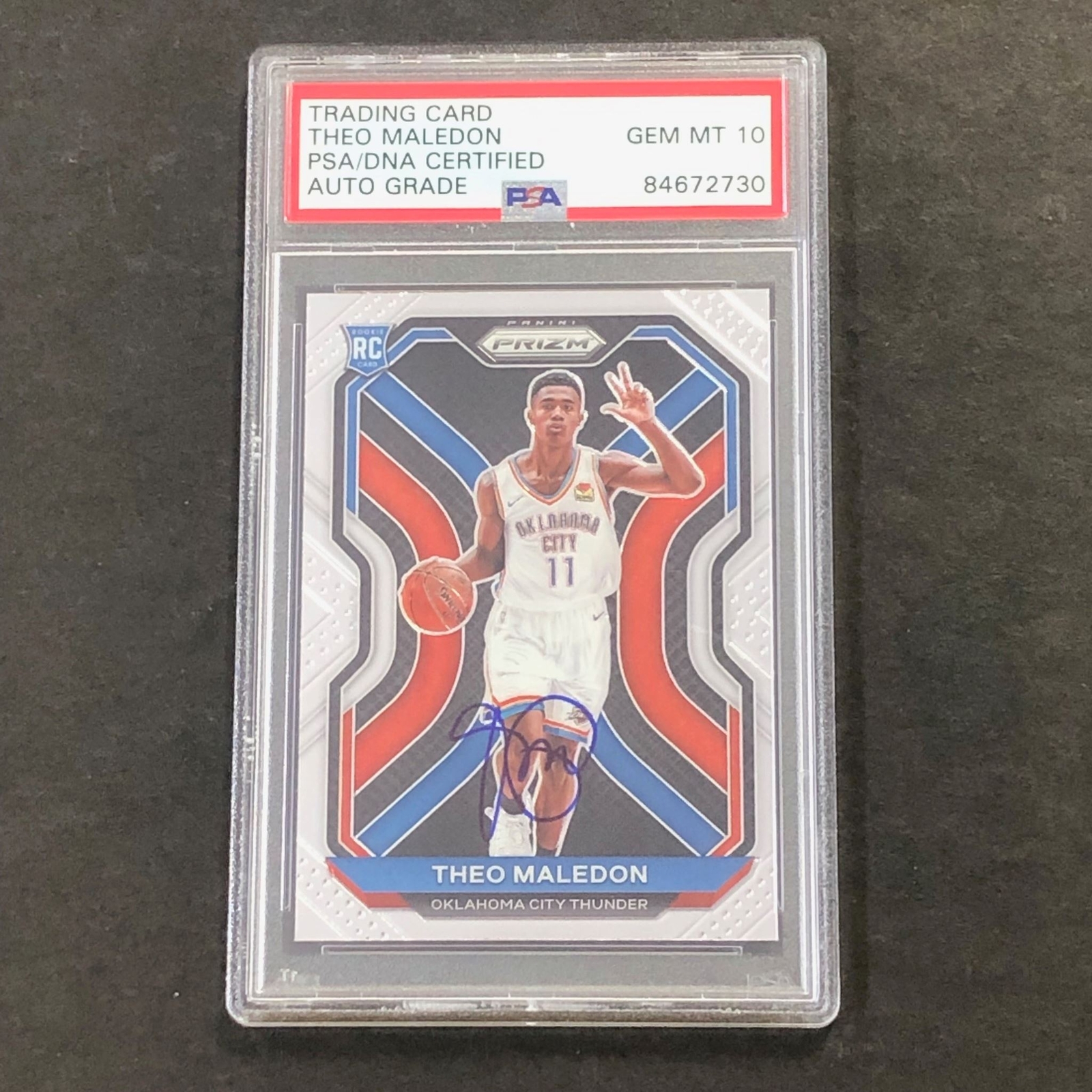 2020-21 Panini Prizm #289 Theo Maledon Signed Card AUTO GRADE 10 PSA Slabbed RC