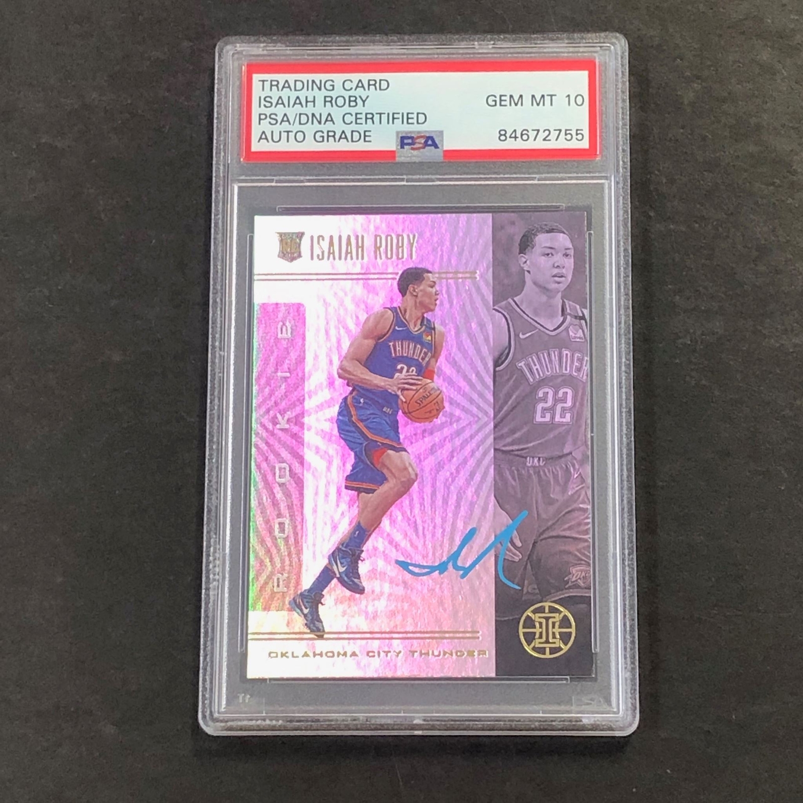 2019-20 Panini Illusions #174 Isaiah Roby Signed Card AUTO GRADE 10 PSA Slabbed