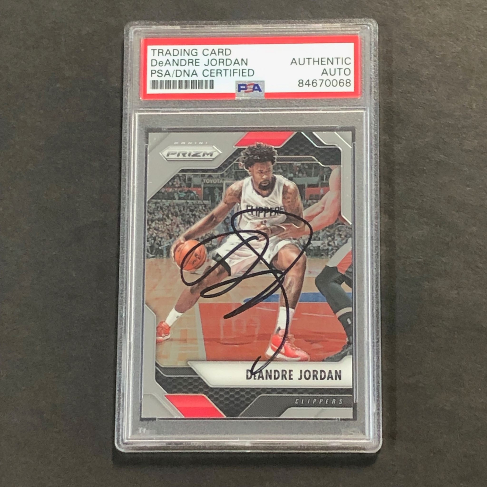 2016-17 Panini Prizm #53 DeAndre Jordan Signed Card AUTO PSA Slabbed Clippers