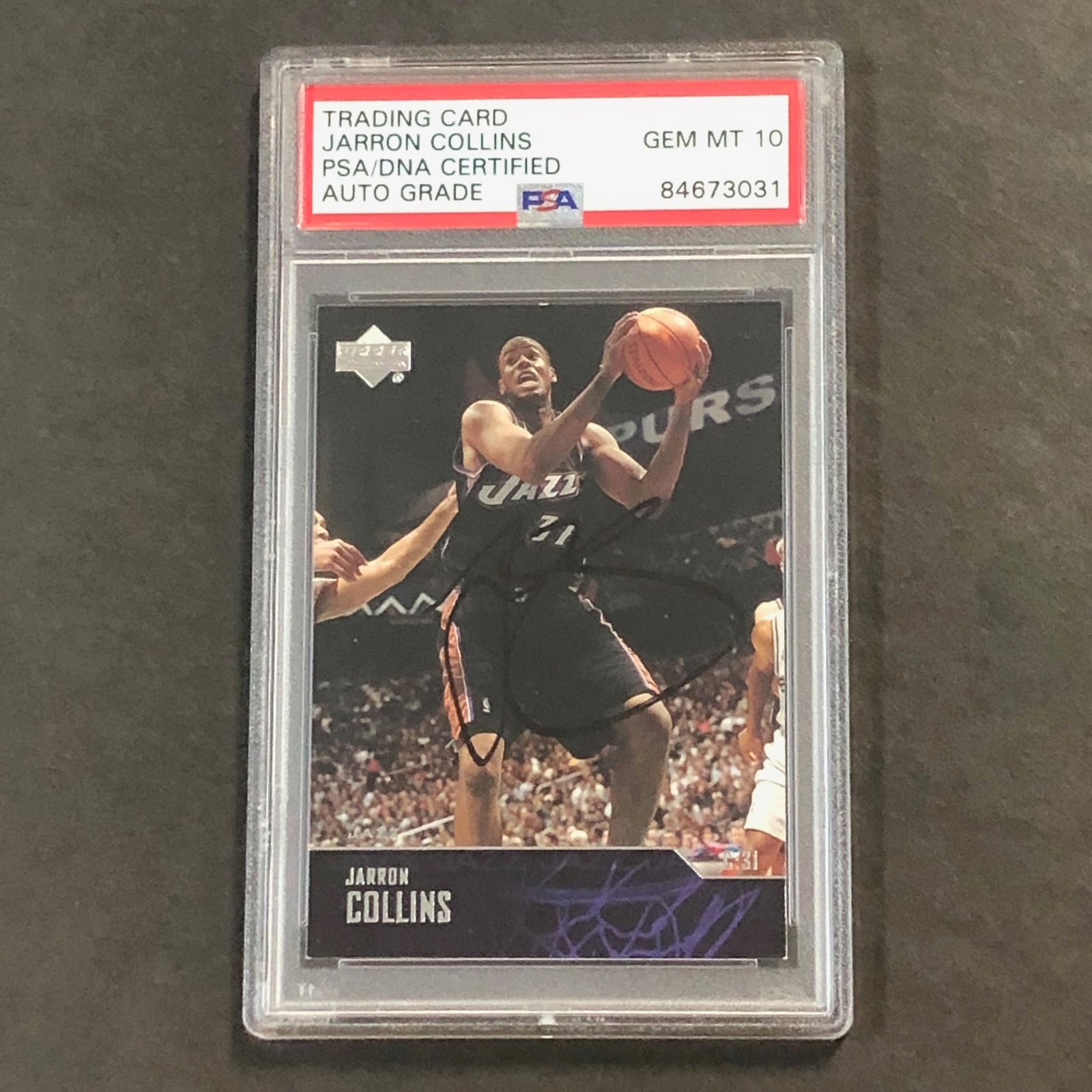 2003-04 Upper Deck #281 Jarron Collins Signed Card AUTO PSA Slabbed Jazz